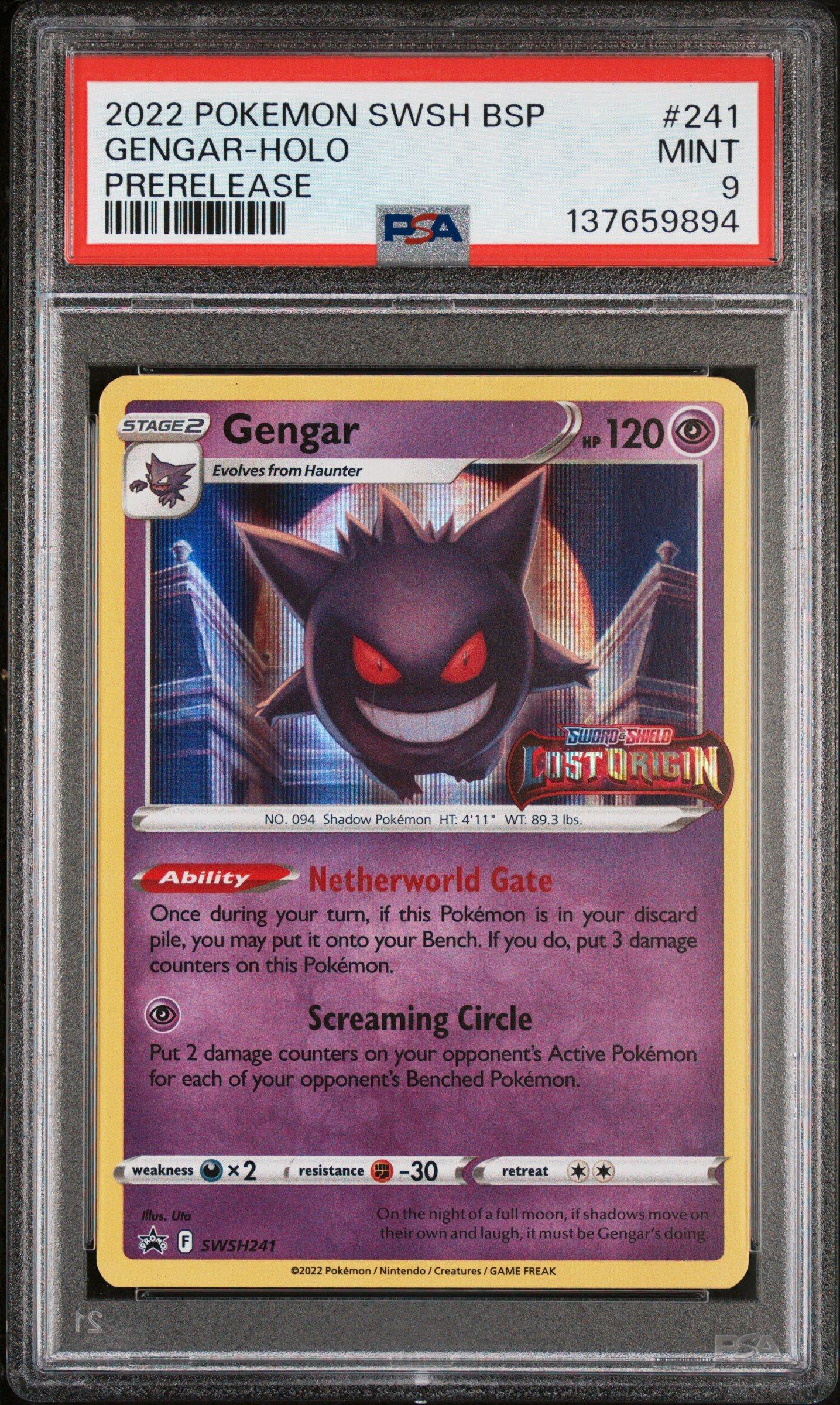 2022 Pokemon Swsh Black Star Promo 241 Gengar-holo Prerelease PSA