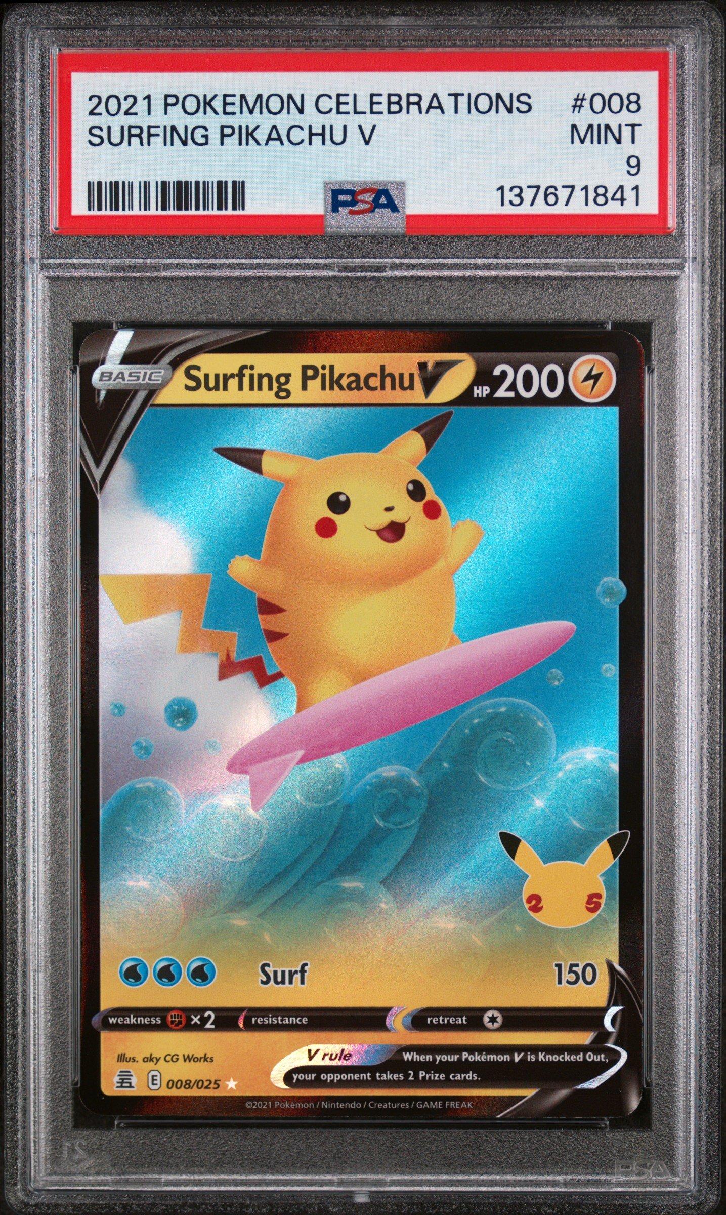 2021 Pokemon Celebrations ピカチュウ PSA 9 2021 Pokemon Celebrations 008 Surfing Pikachu V PSA 9 Graded Card