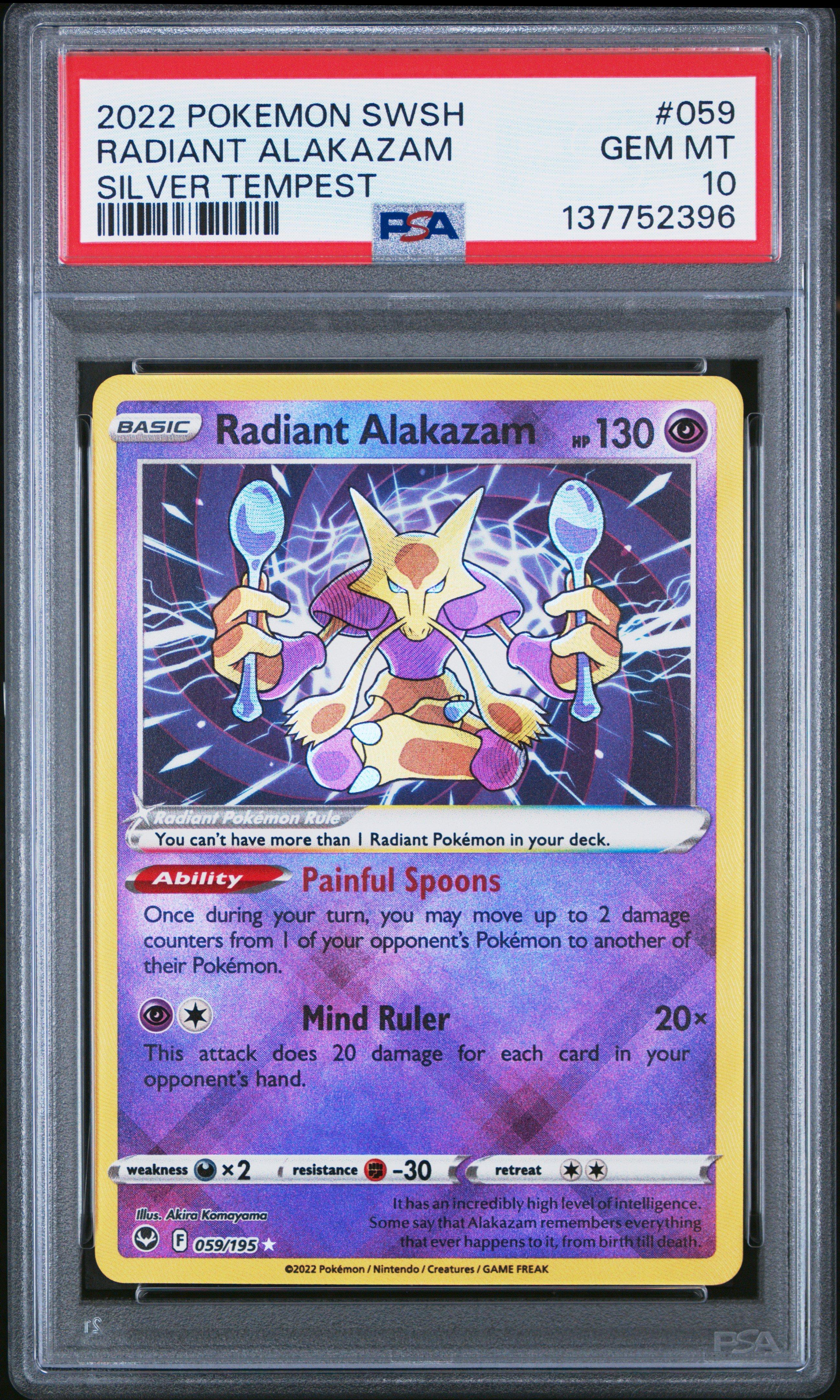 2022 Pokemon Sword & Shield Silver Tempest 059 Radiant Alakazam
