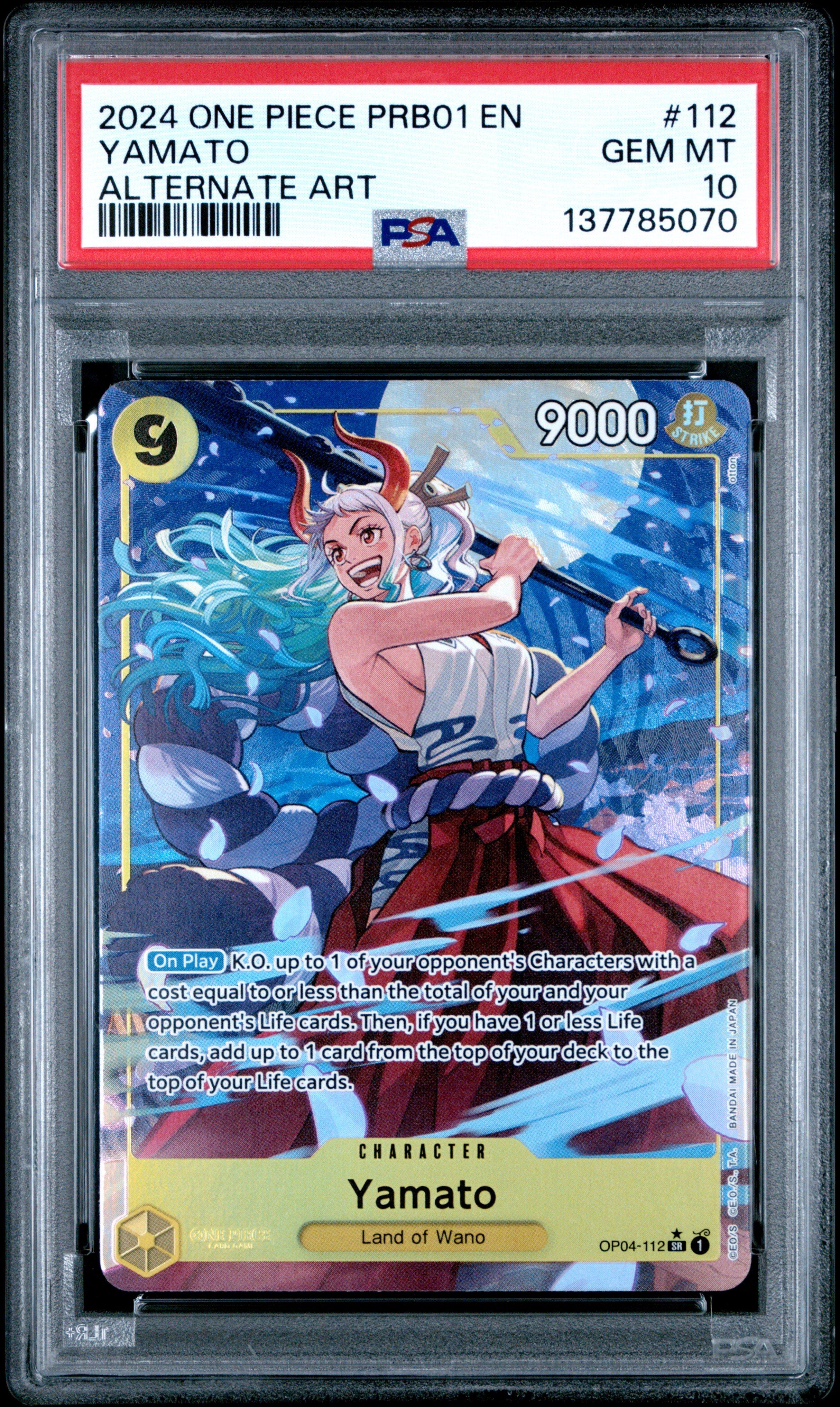 2024 One Piece Prb01-premium Booster -one Piece Card The Best- 112 Yamato Alternate Art PSA 10