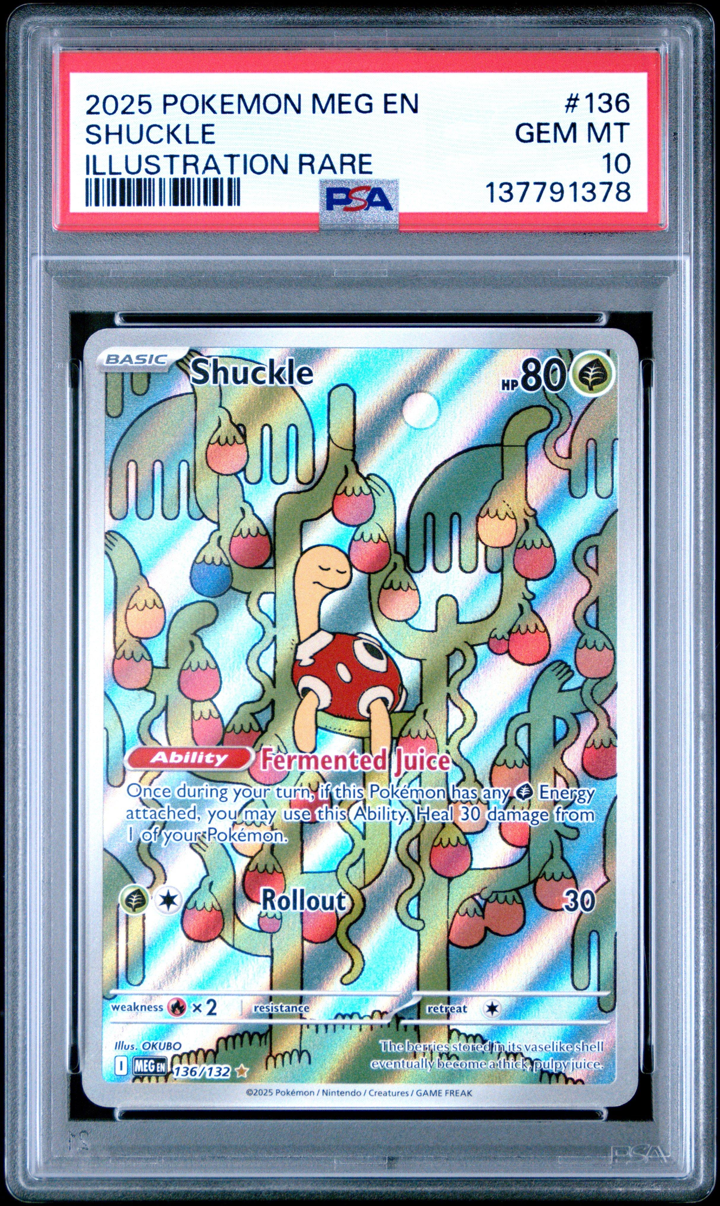 ☆ K-4518 K-5157 K-5159 J-363 J-359 J-366 2025 Pokemon Meg En-mega Evolution 136 Shuckle Illustration Rare