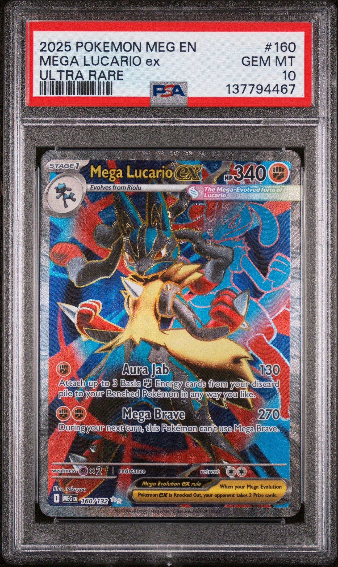 2025 Pokemon Meg En-mega Evolution 160 Mega Lucario Ex Ultra Rare