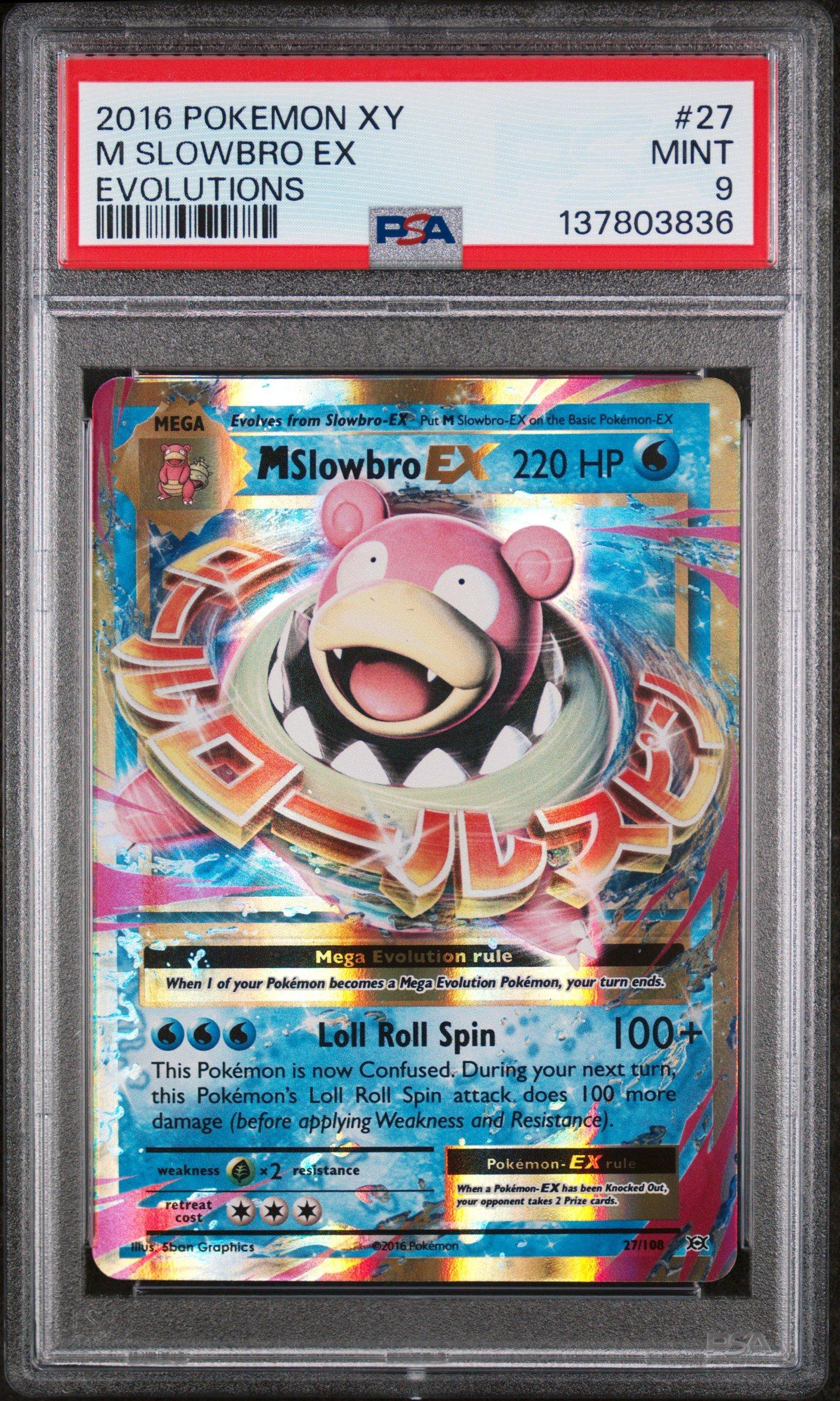 2016 Pokemon Xy Evolutions 27 M Slowbro Ex PSA 9 Graded Card