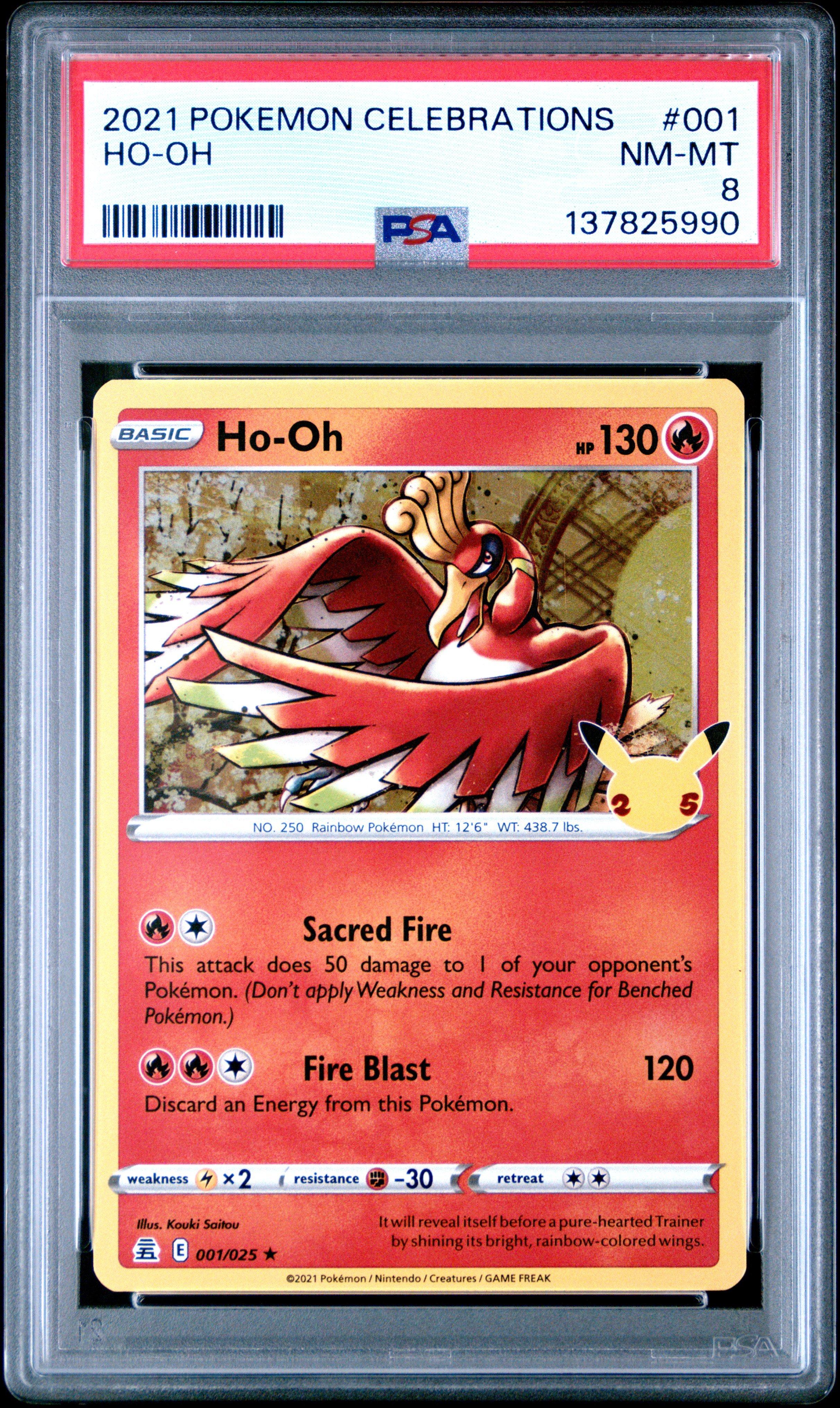 2021 Pokemon Celebrations 001 Ho-oh PSA 8 Graded Card | GameStop