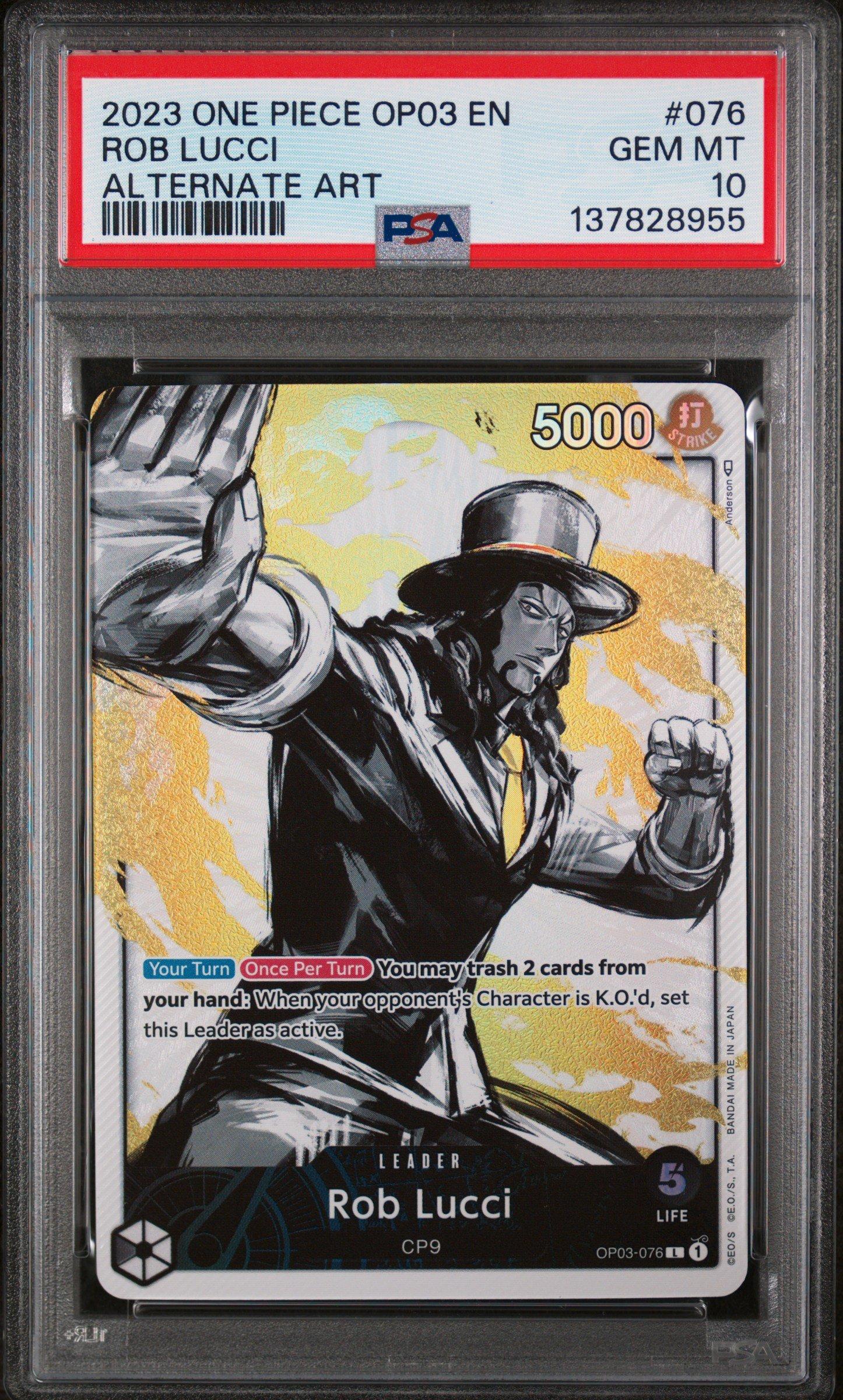 ワンピース カードゲーム 2023 ONE PIECE ROB LUCCI PSA10 2023 One Piece Op03-pillars Of Strength 076 Rob Lucci Alternate