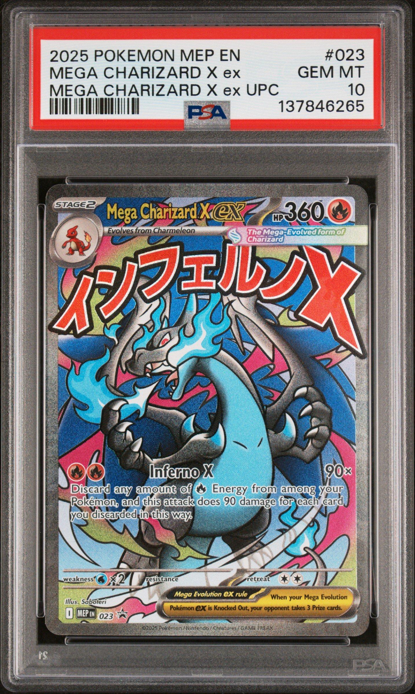 2025 Pokemon Mep En-me Black Star Promo 023 Mega Charizard X Ex