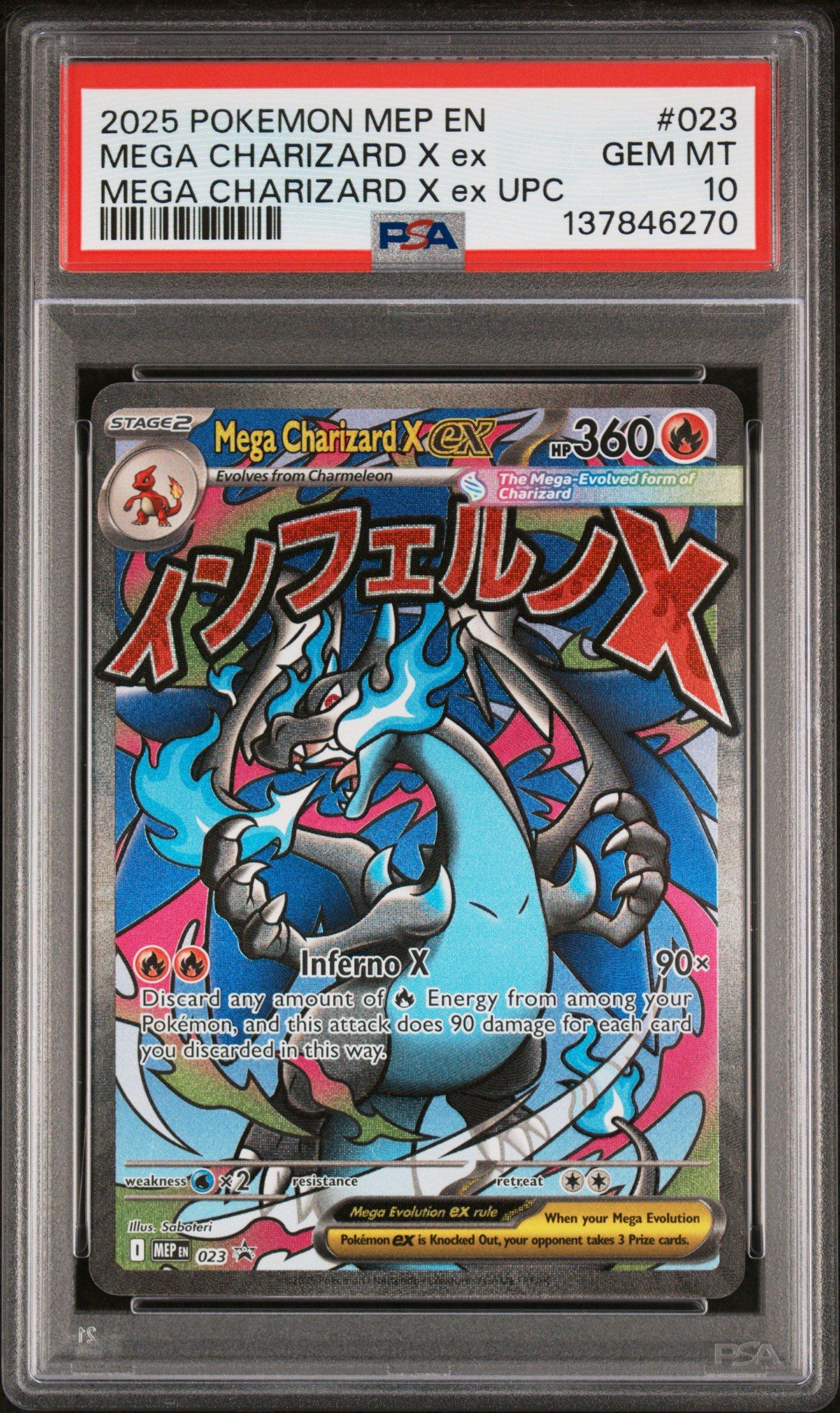 2025 Pokemon Mep En-me Black Star Promo 023 Mega Charizard X Ex