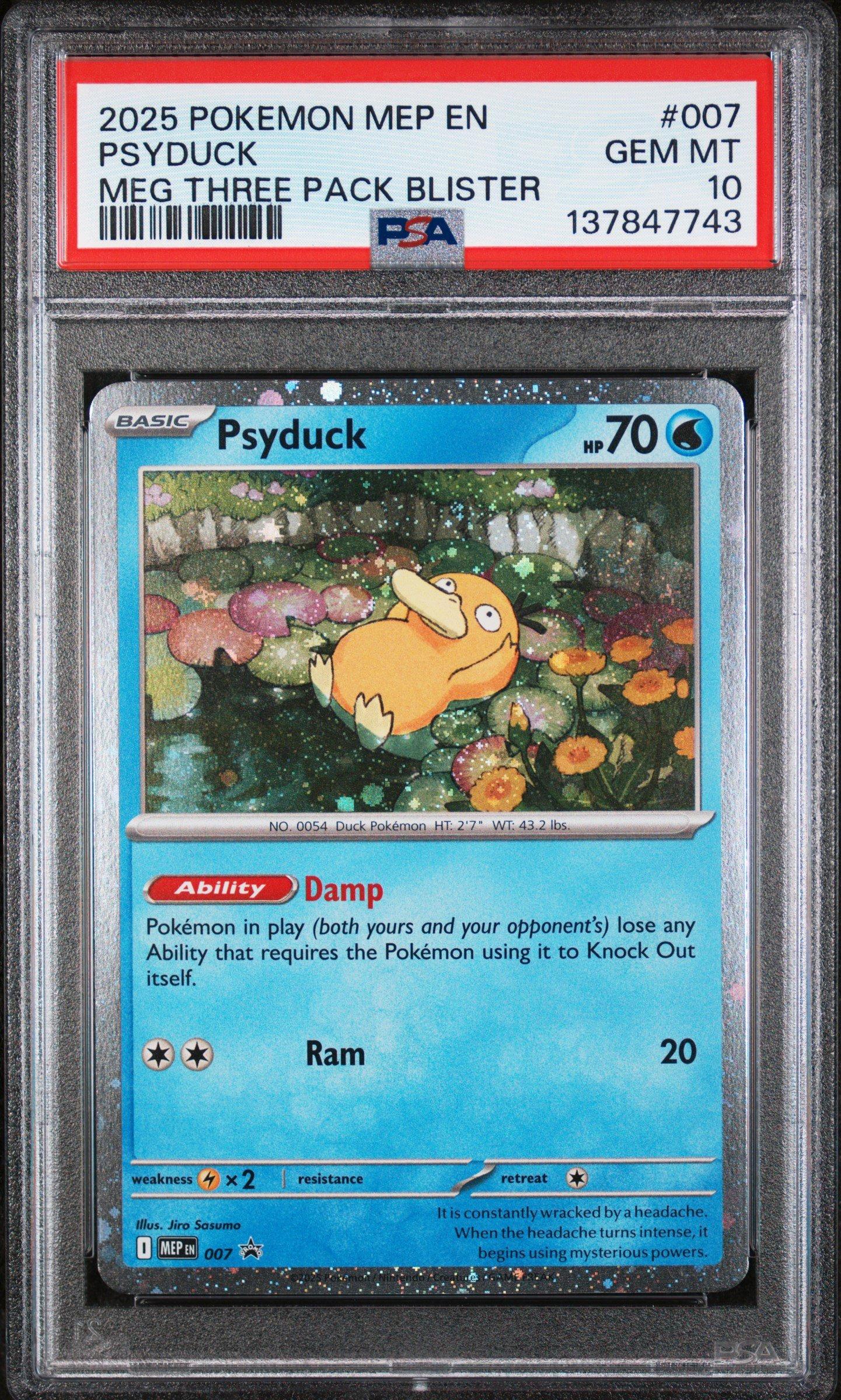 2025 Pokemon Mep En-me Black Star Promo 007 Psyduck Mega Evolution