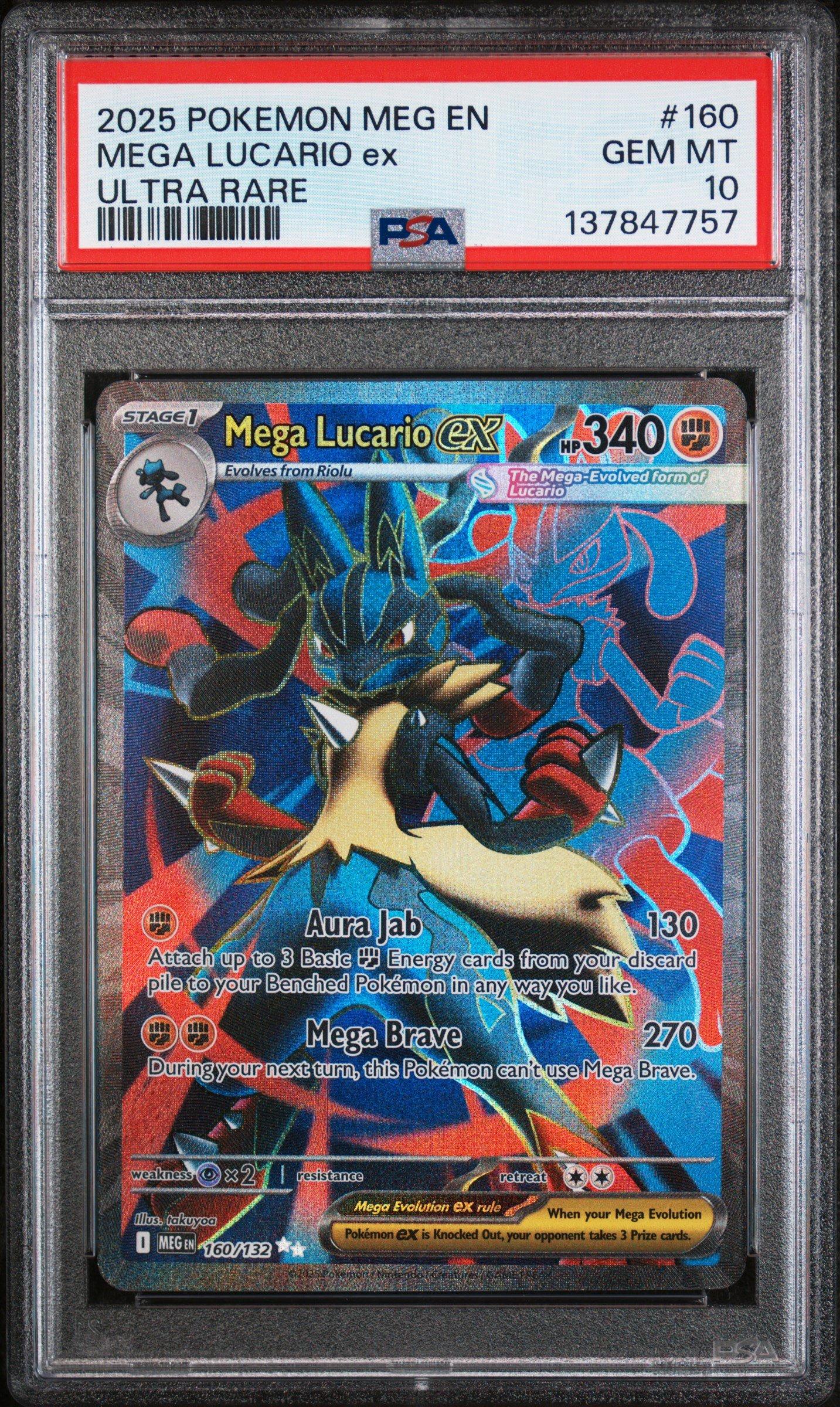 2025 Pokemon Meg En-mega Evolution 160 Mega Lucario Ex Ultra Rare