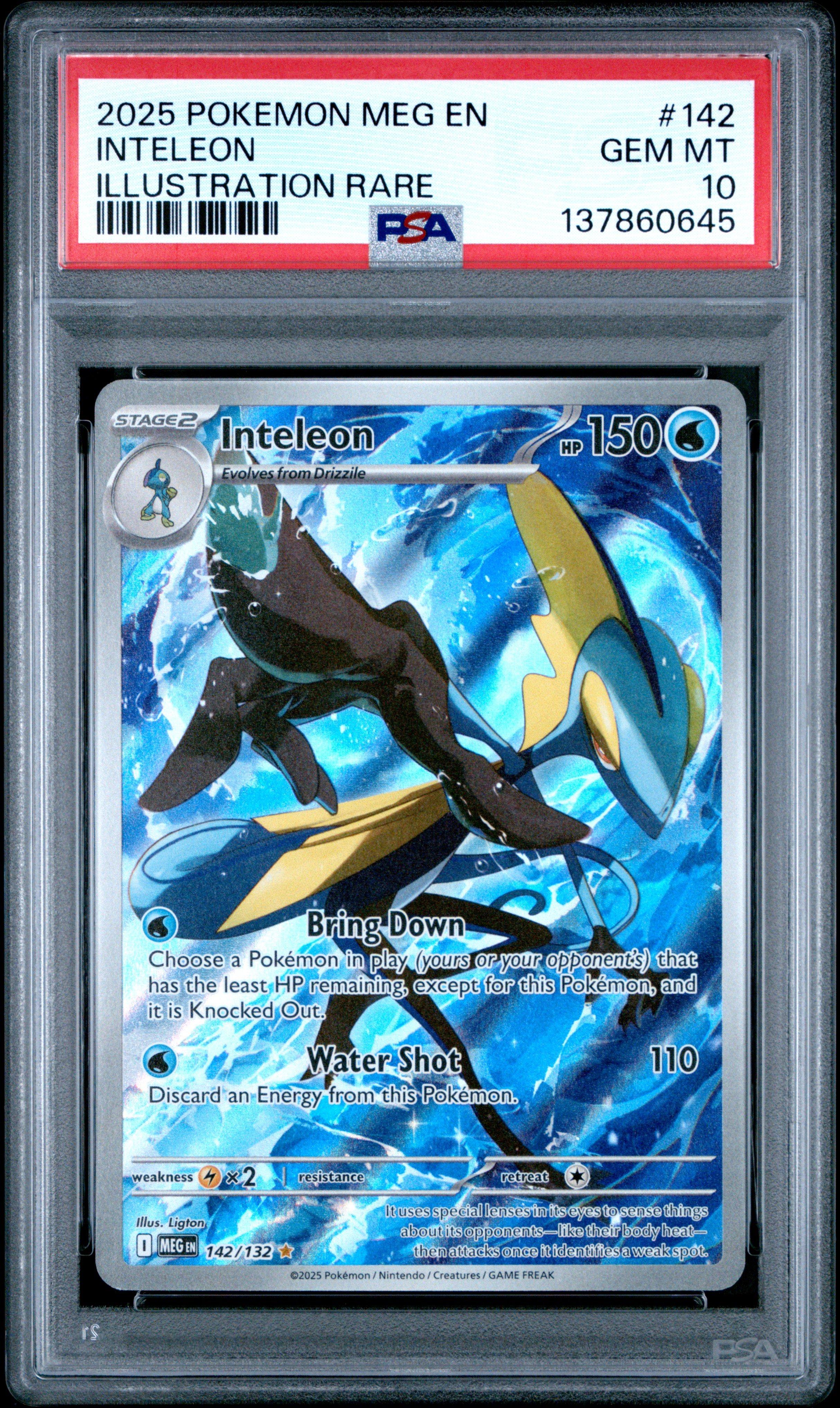 2025 Pokemon Meg En-mega Evolution 142 Inteleon Illustration Rare