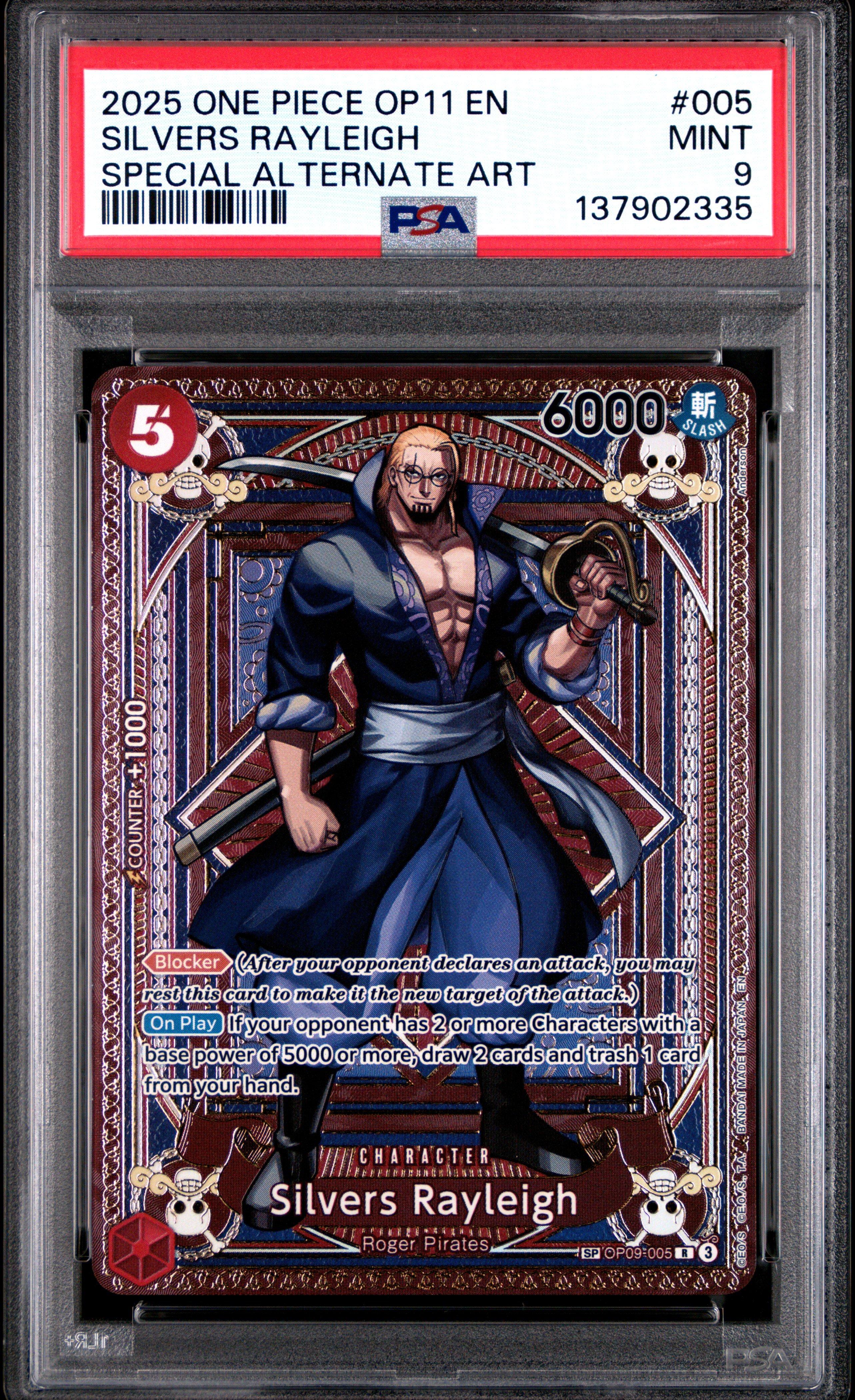 2025 One Piece Op11-a Fist Of Divine Speed 005 Silvers Rayleigh