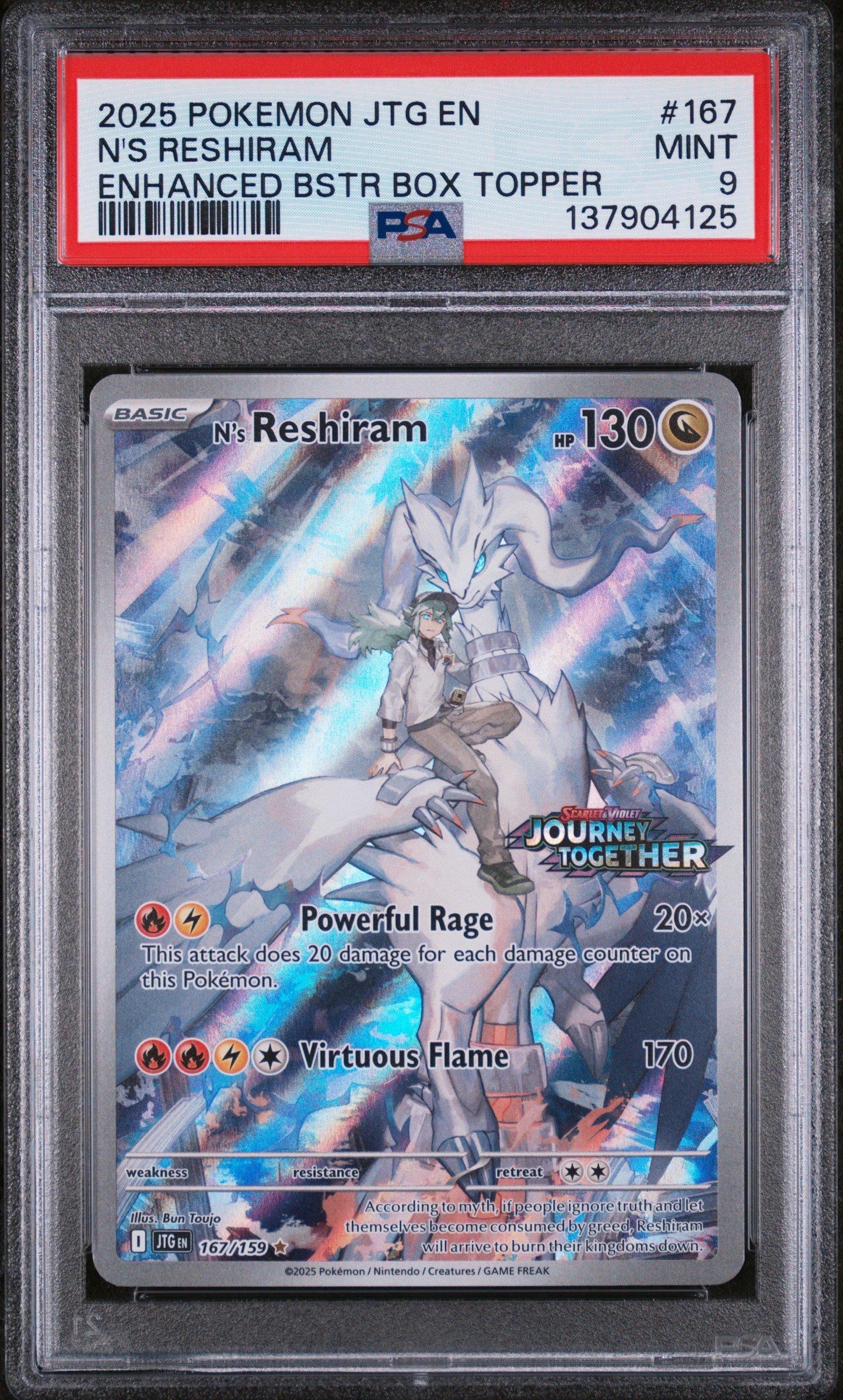 2025 Pokemon Jtg En-journey Together 167 N's Reshiram Enhanced