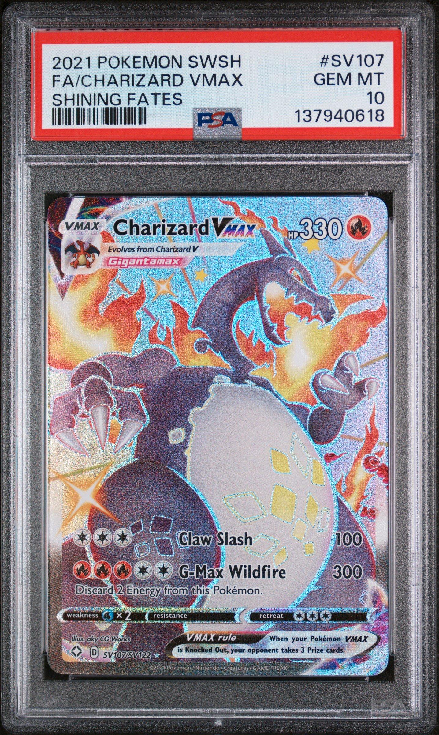 2021 Pokemon Sword & Shield Shining Fates Sv107 Full Art/charizard Vmax PSA  10 Graded Card | GameStop