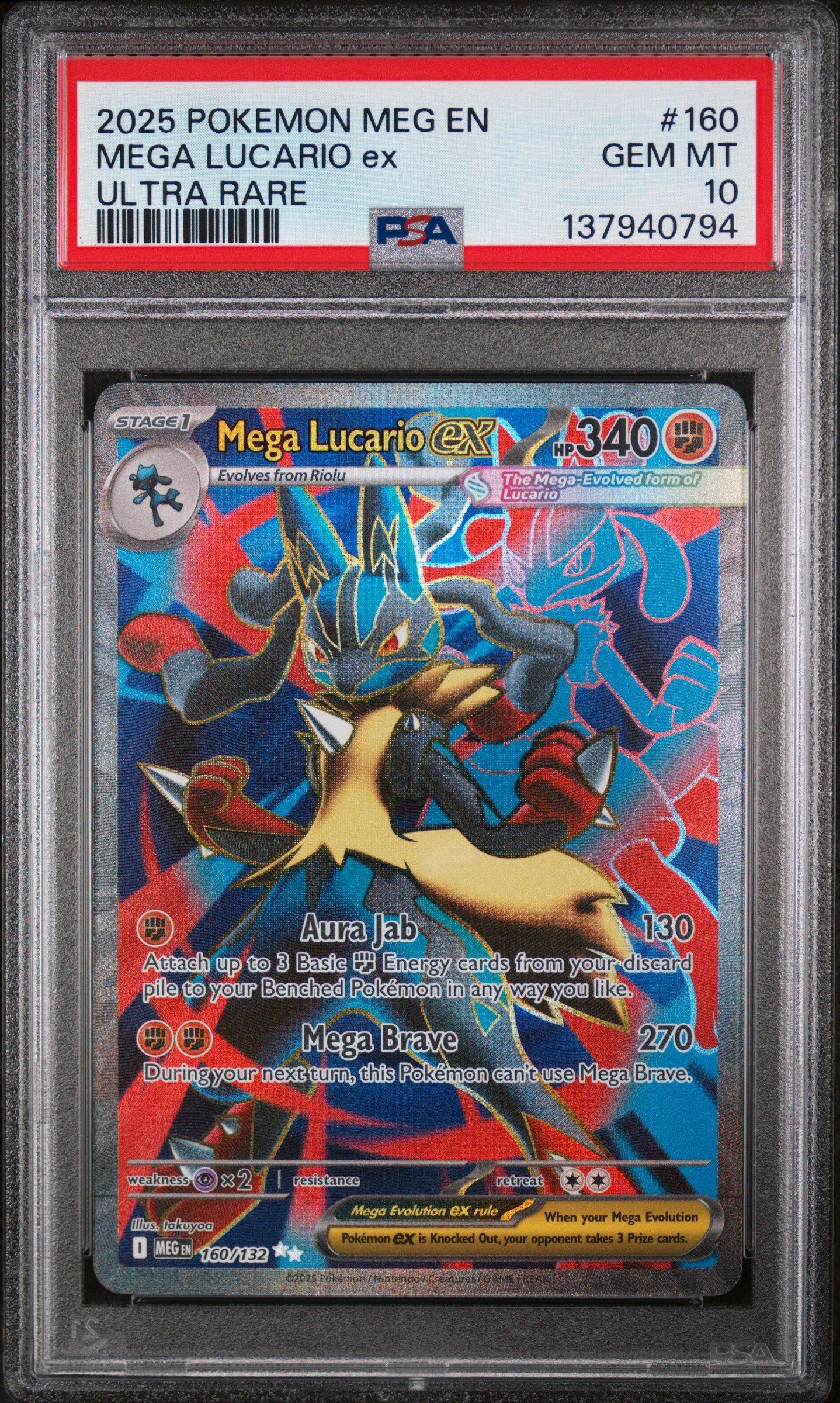 2025 Pokemon Meg En-mega Evolution 160 Mega Lucario Ex Ultra Rare