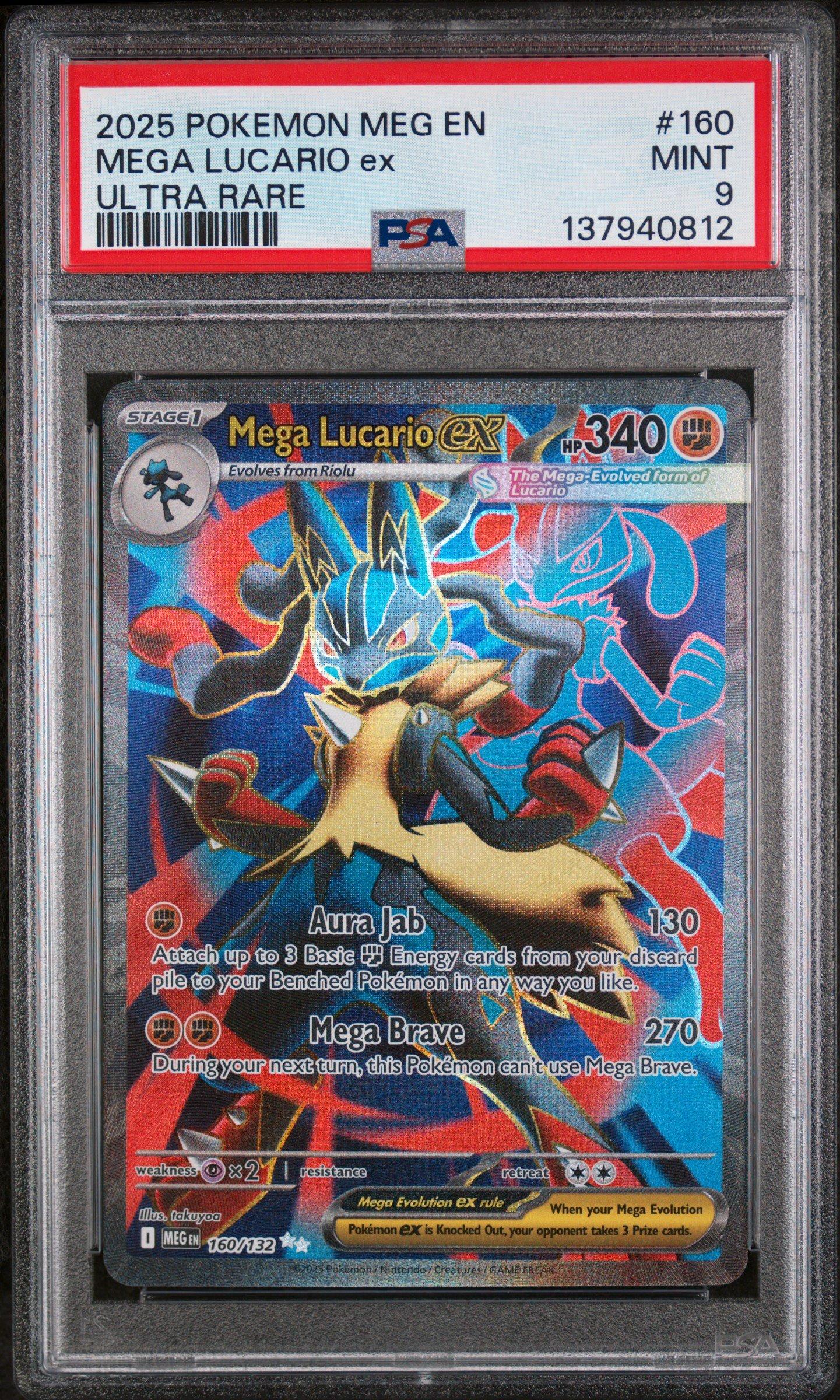 2025 Pokemon Meg En-mega Evolution 160 Mega Lucario Ex Ultra Rare