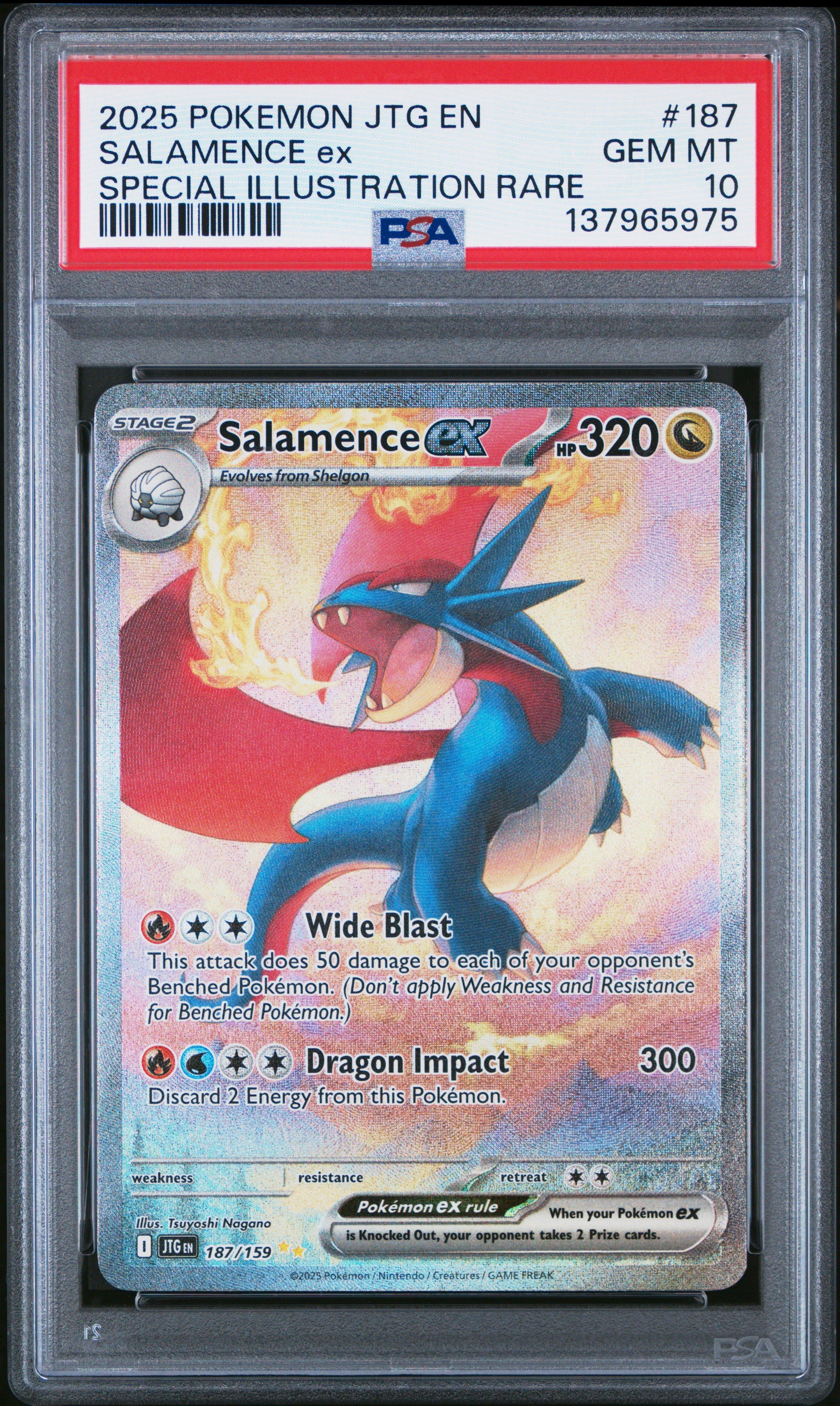2025 Pokemon Jtg En-journey Together 187 Salamence Ex Special