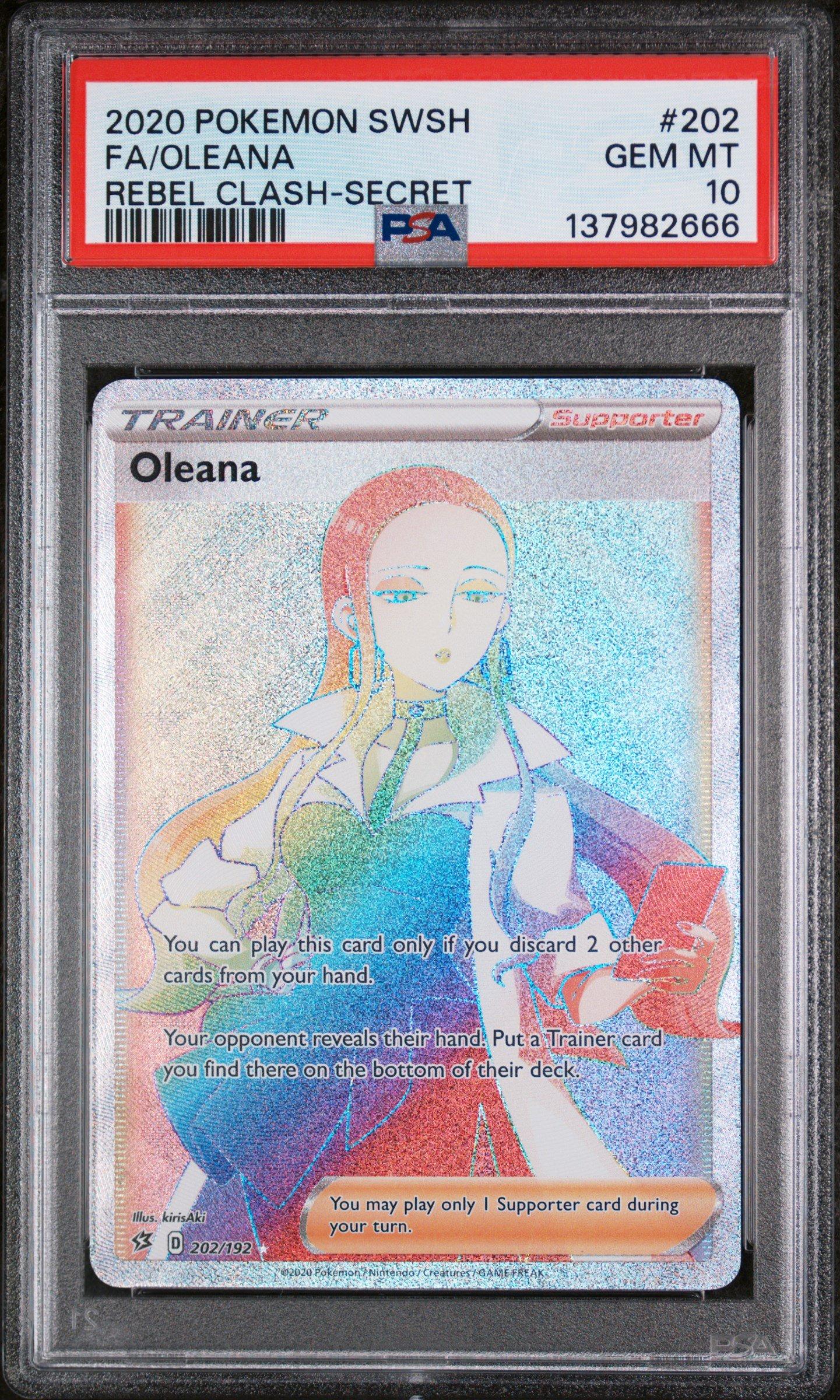 oleana pokemon card value PSA (MINT 9) Fa/oleana #191 You may play only 1 Supporter card during your turn PSA 10 GEM Oleana 191/192