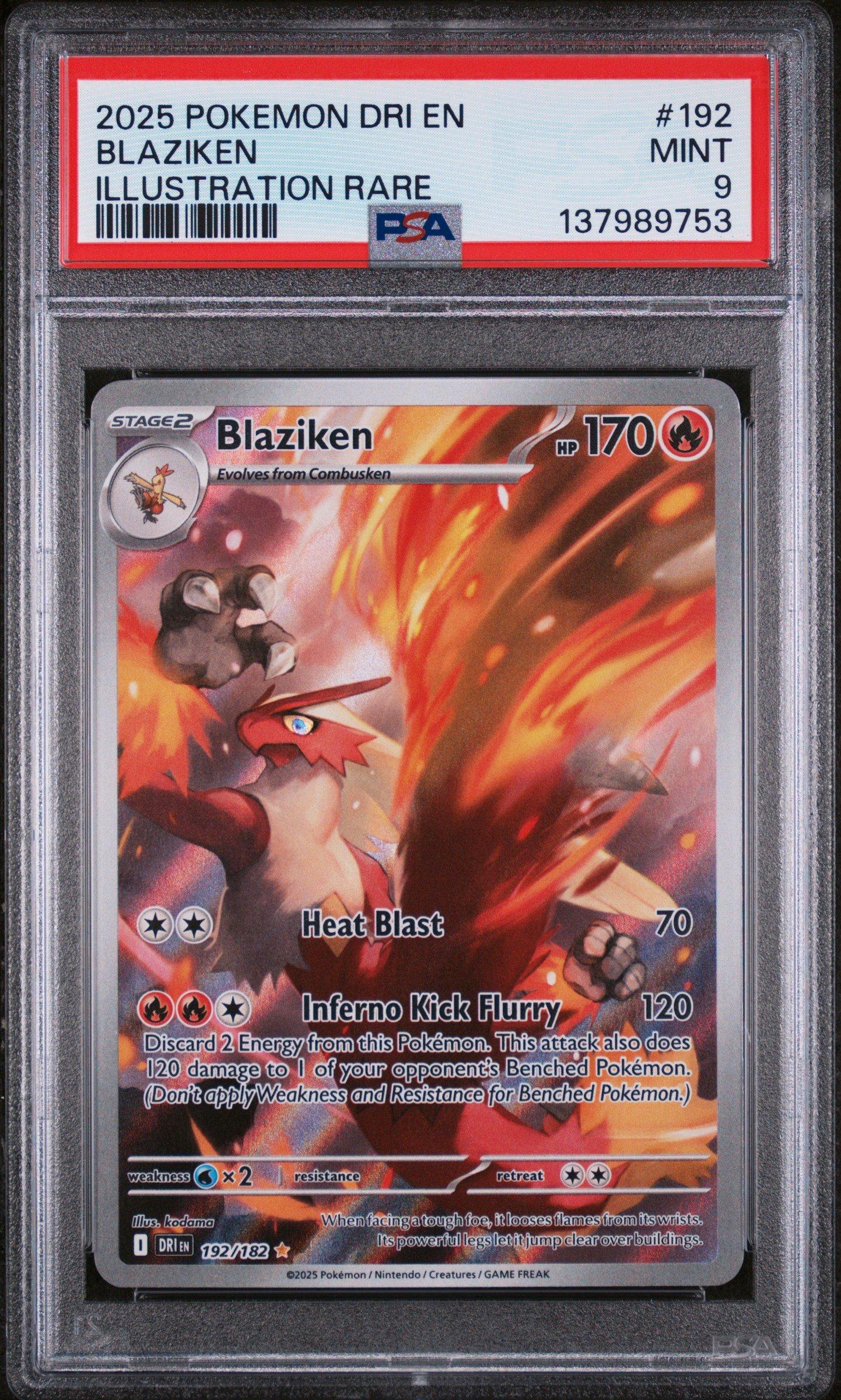 2025 Pokemon Dri En-destined Rivals 192 Blaziken Illustration Rare