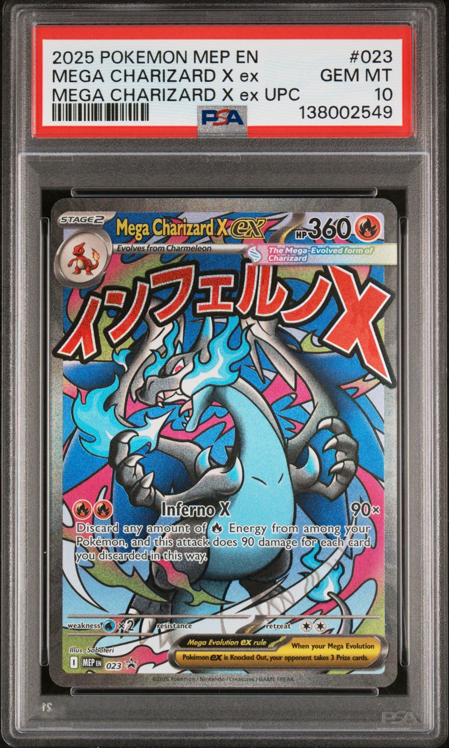 2025 Pokemon Mep En-me Black Star Promo 023 Mega Charizard X Ex