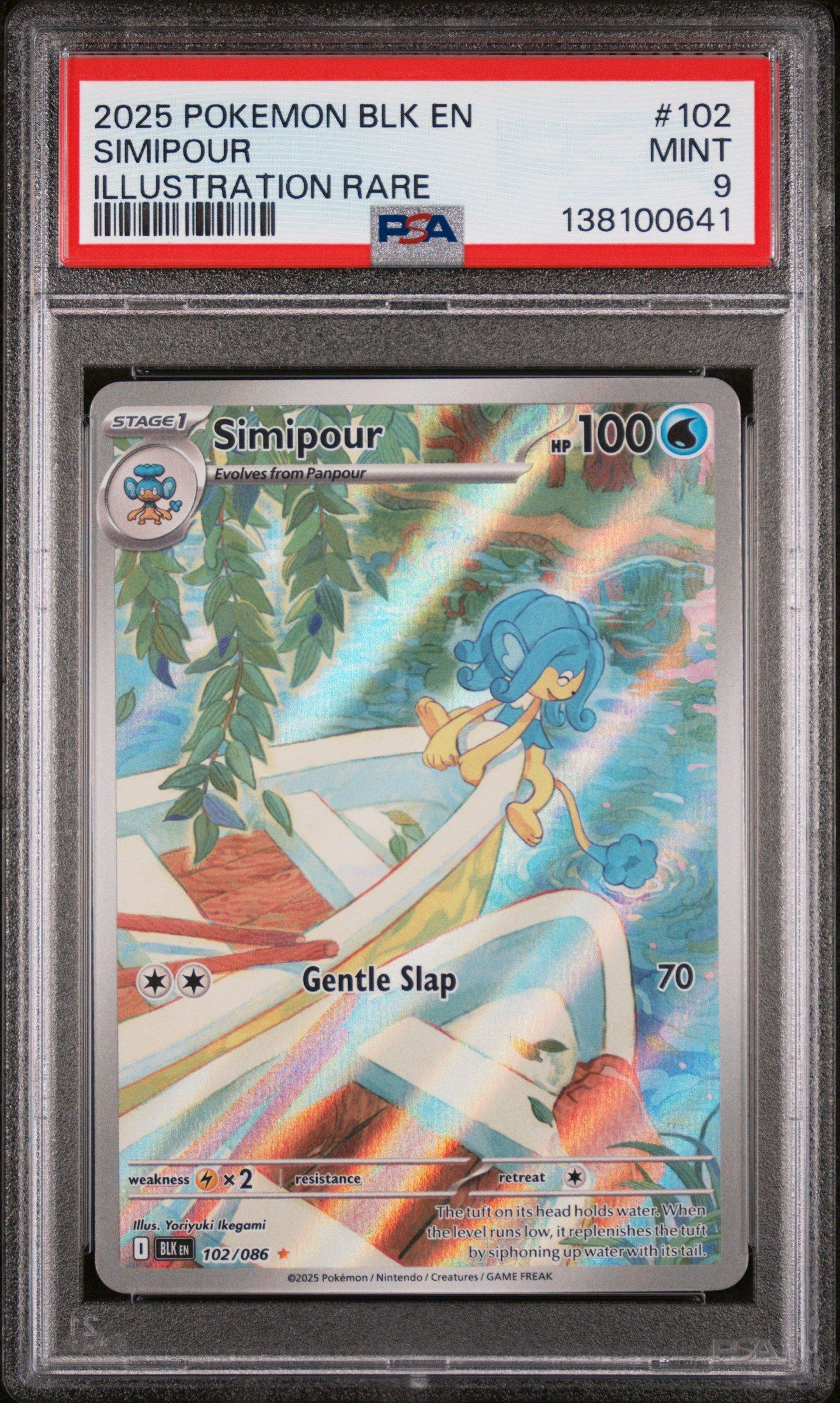【PSA9】ボルトロス 英語 97/98 2025 Pokemon Blk En-black Bolt 102 Simipour Illustration Rare PSA