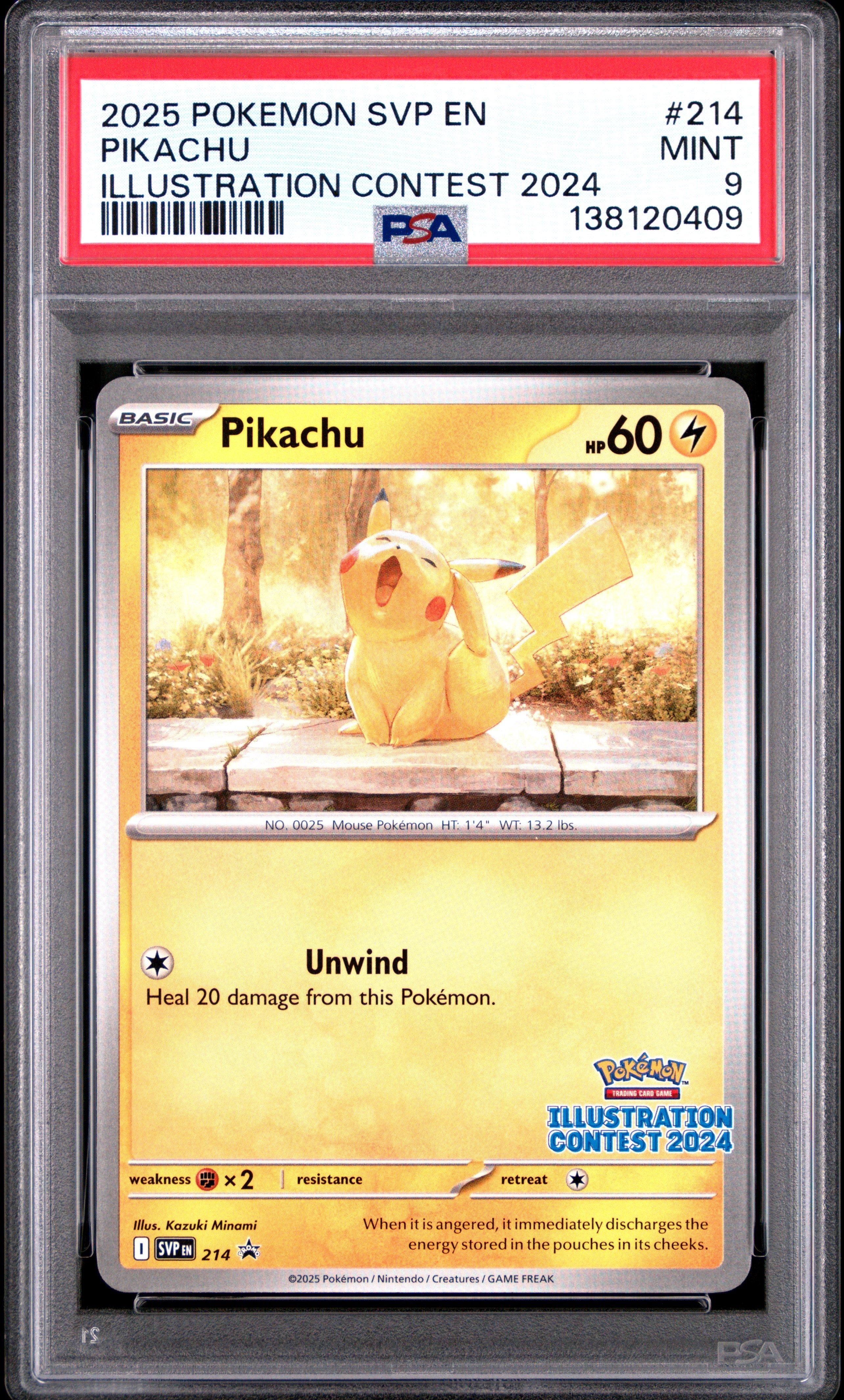 2025 Pokemon Svp En-sv Black Star Promo 214 Pikachu Illustration