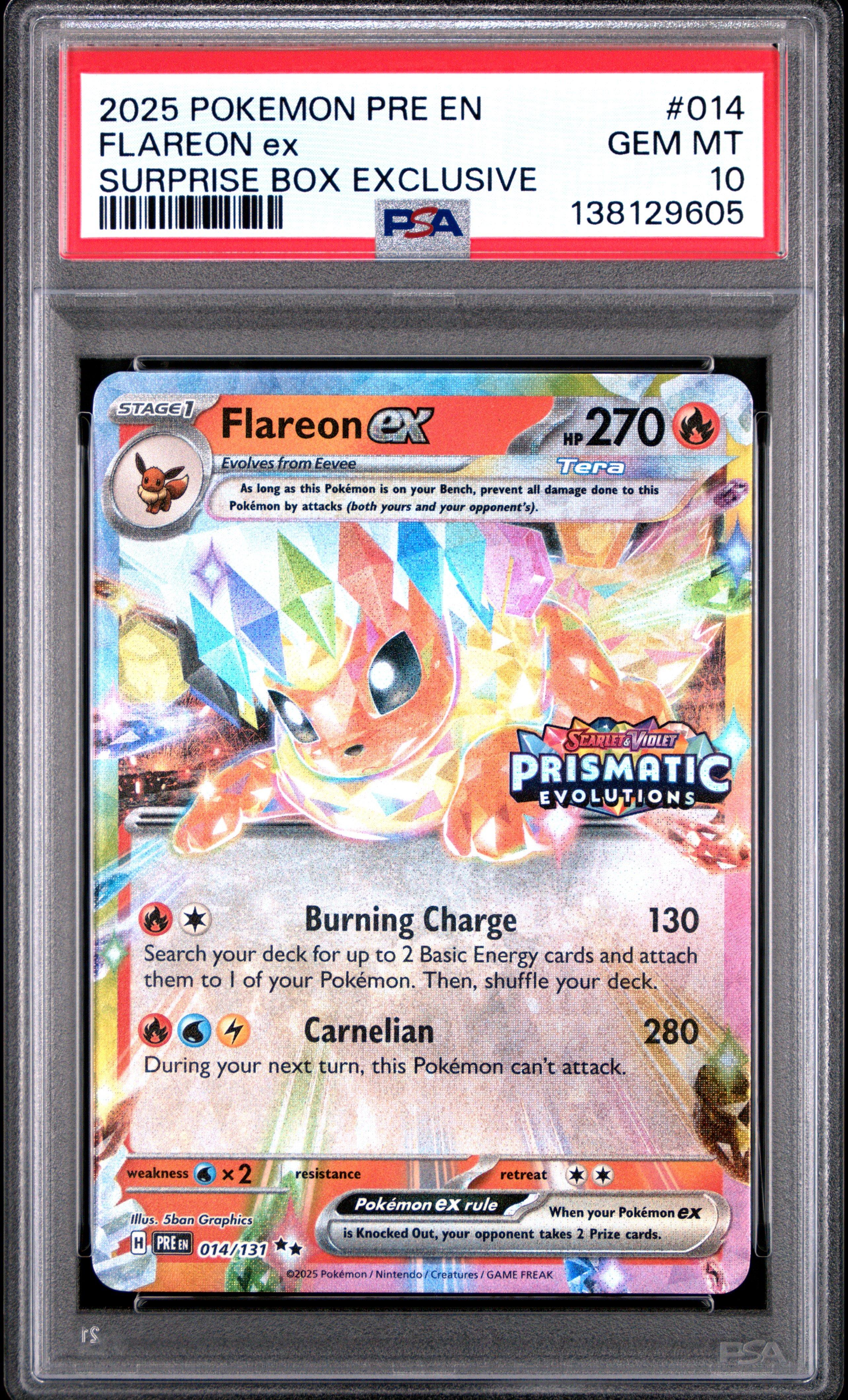 pokemon flareon ex card RC28/RC32 Generations Radiant Collection Ultra Rare Full Art Pokmon Ultra Rare Retreat cost Flareon ex | Prismatic Evolutions