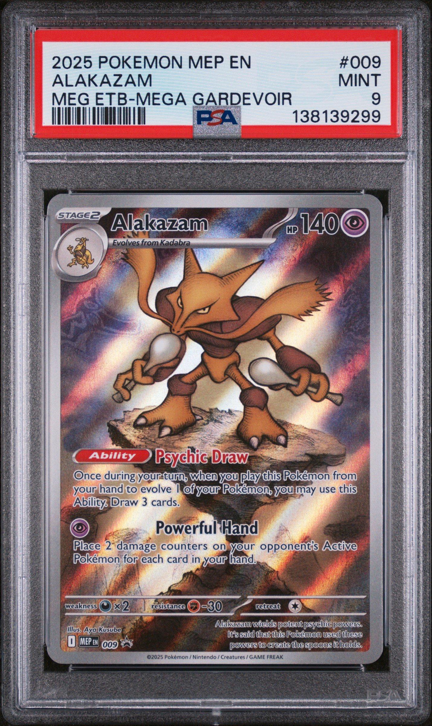 2025 Pokemon Mep En-me Black Star Promo 009 Alakazam Mega