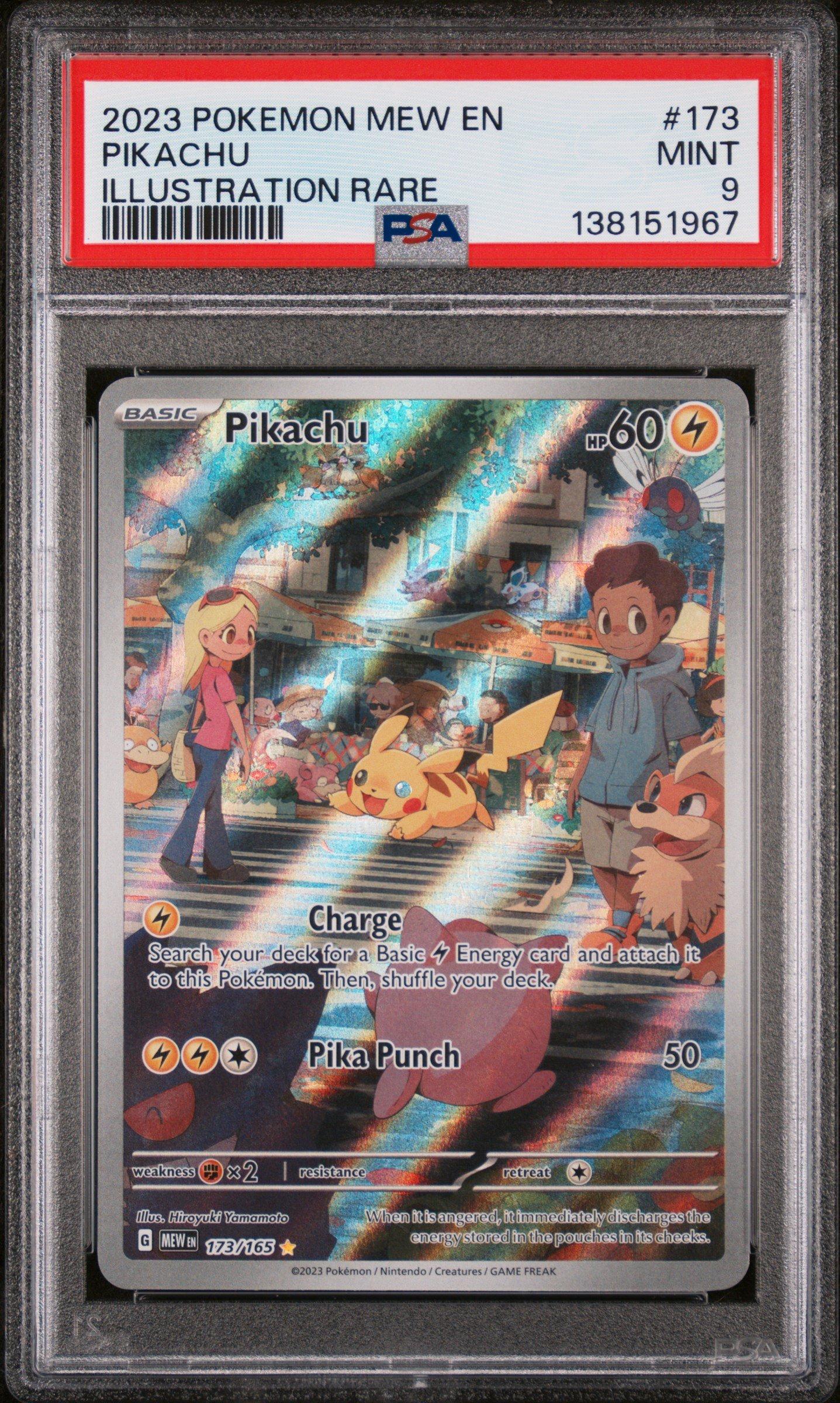 2023 Pokemon Mew En-151 173 Pikachu Illustration Rare PSA 9 Graded