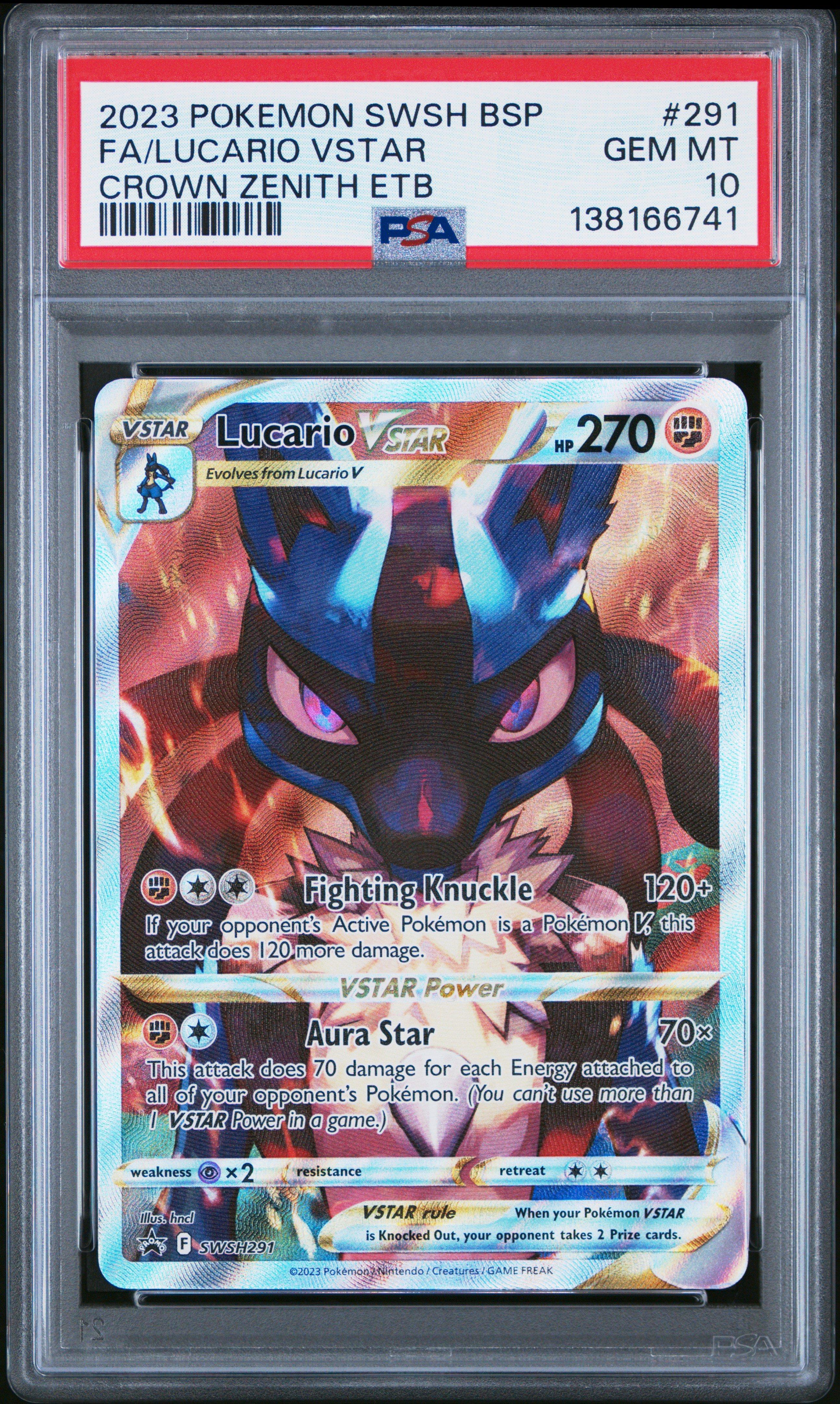 2023 Pokemon Swsh Black Star Promo 291 Full Art/lucario Vstar