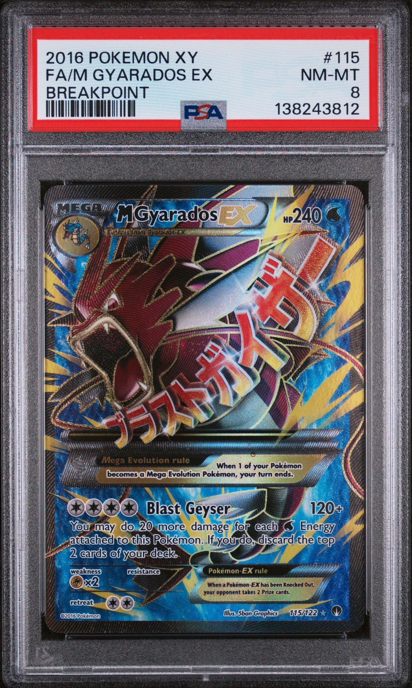 2016 gyarados pokemon card Gyarados Pokemon (2016) 34/108 Evolutions Holo, graded 8.5