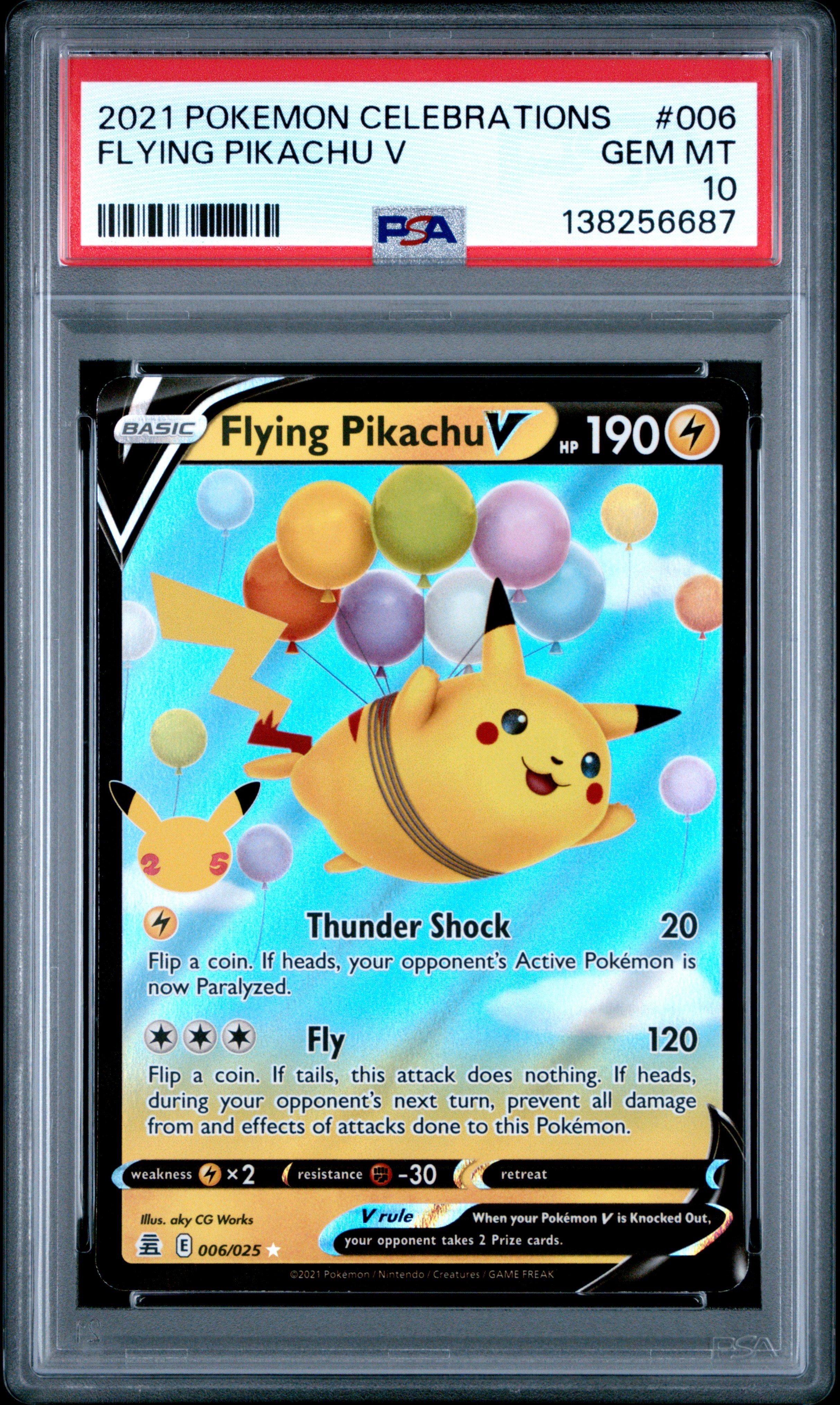 2021 Pokemon Celebrations 006 Flying Pikachu V PSA 10