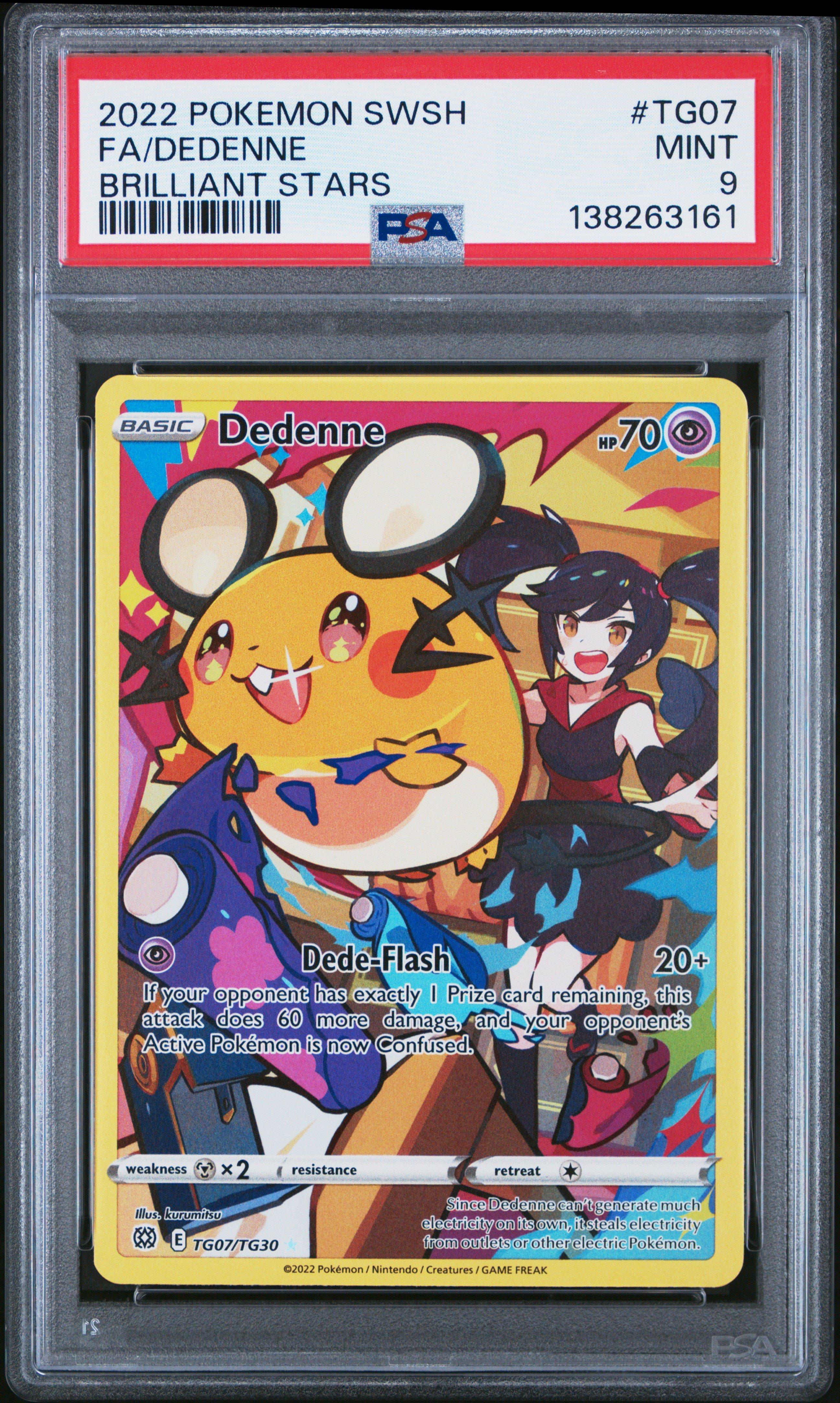 2022 Pokemon Sword & Shield Brilliant Stars Tg07 Full Art/dedenne PSA 9  Graded Card | GameStop