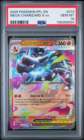 2025 Pokemon Pfl En-phantasmal Flames 013 Mega Charizard X Ex PSA