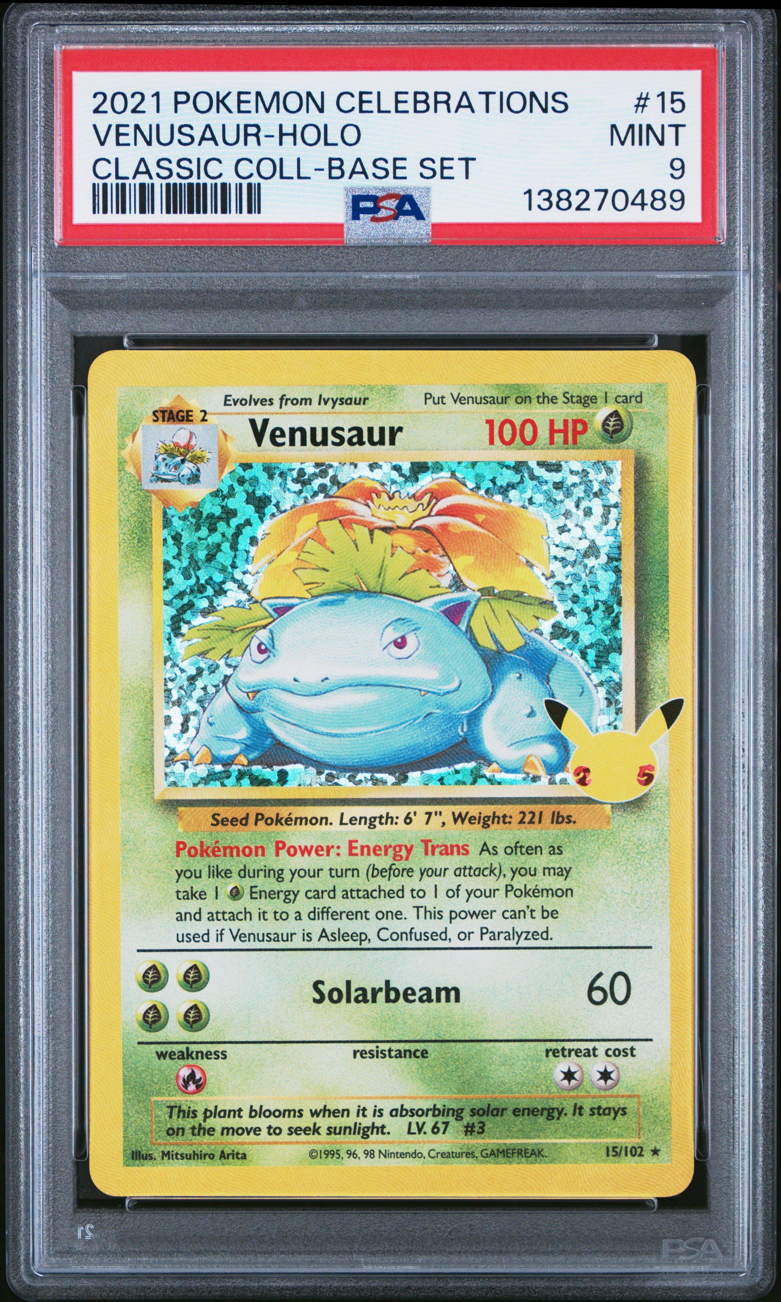 2021 Pokemon Celebrations Classic Collection 15 Venusaur-holo PSA