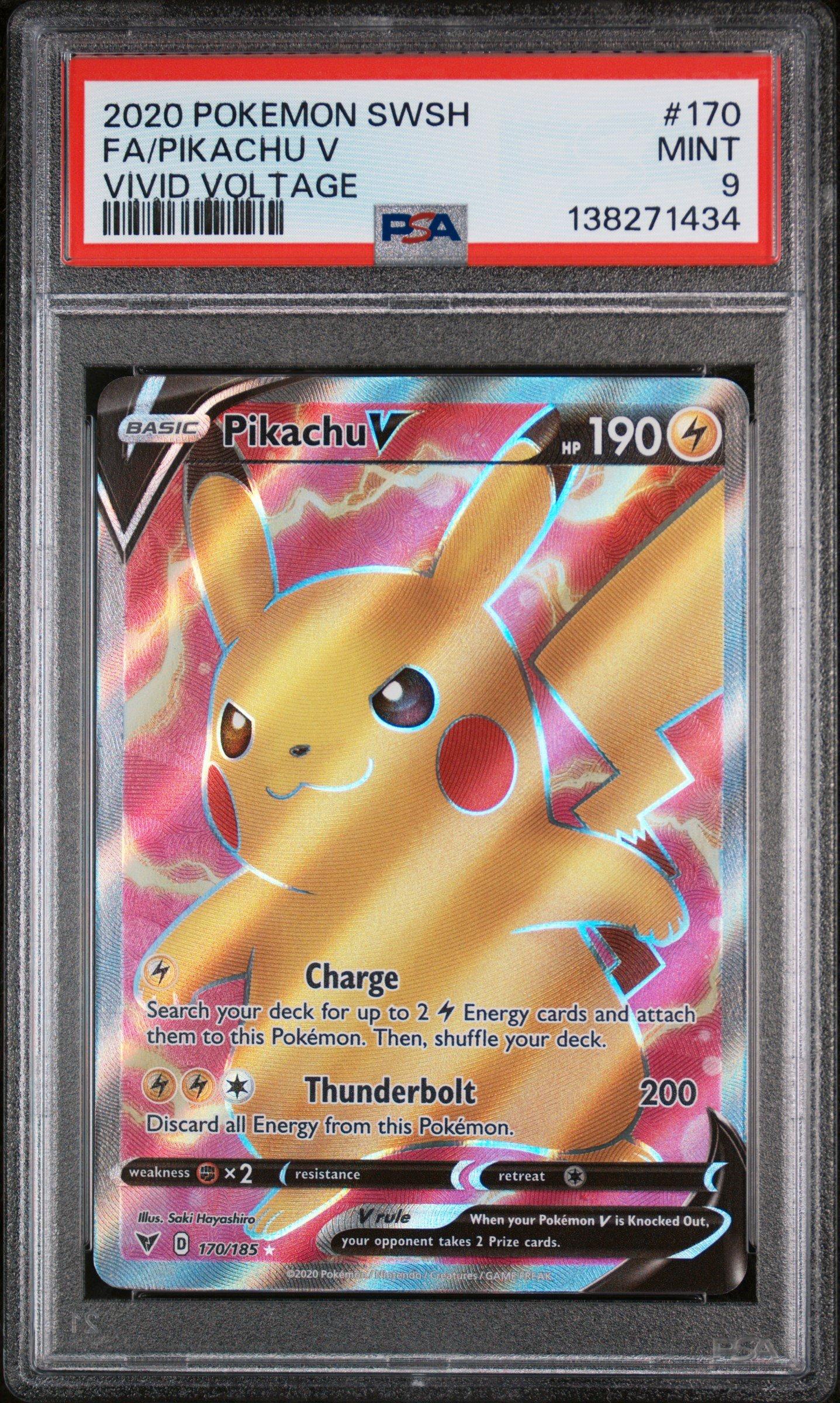 2020 Pokemon Sword & Shield Vivid Voltage 170 Full Art/pikachu V