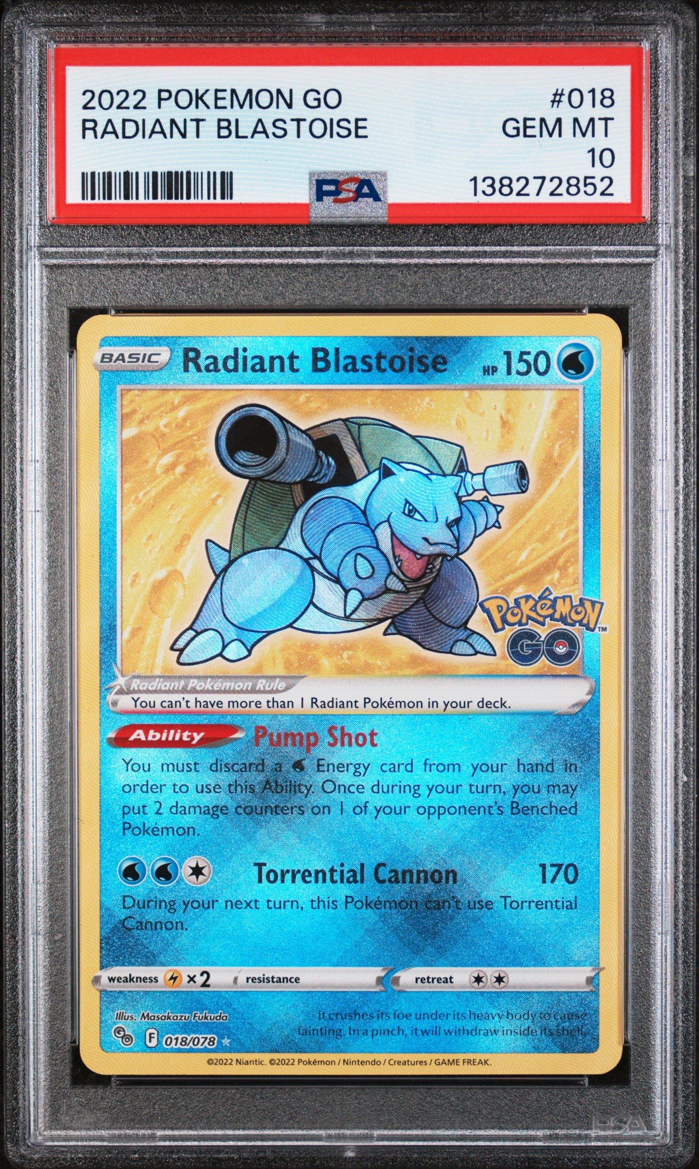 2022 Pokemon Go 018 Radiant Blastoise PSA