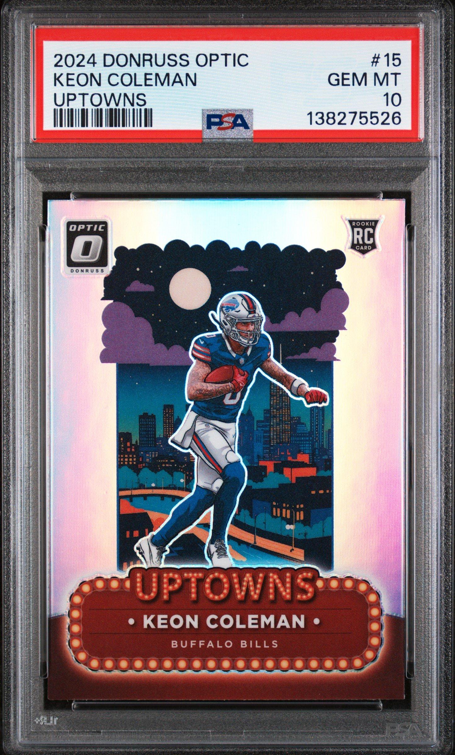 2024 Panini Donruss Optic Uptowns 15 Keon Coleman PSA 10 Graded