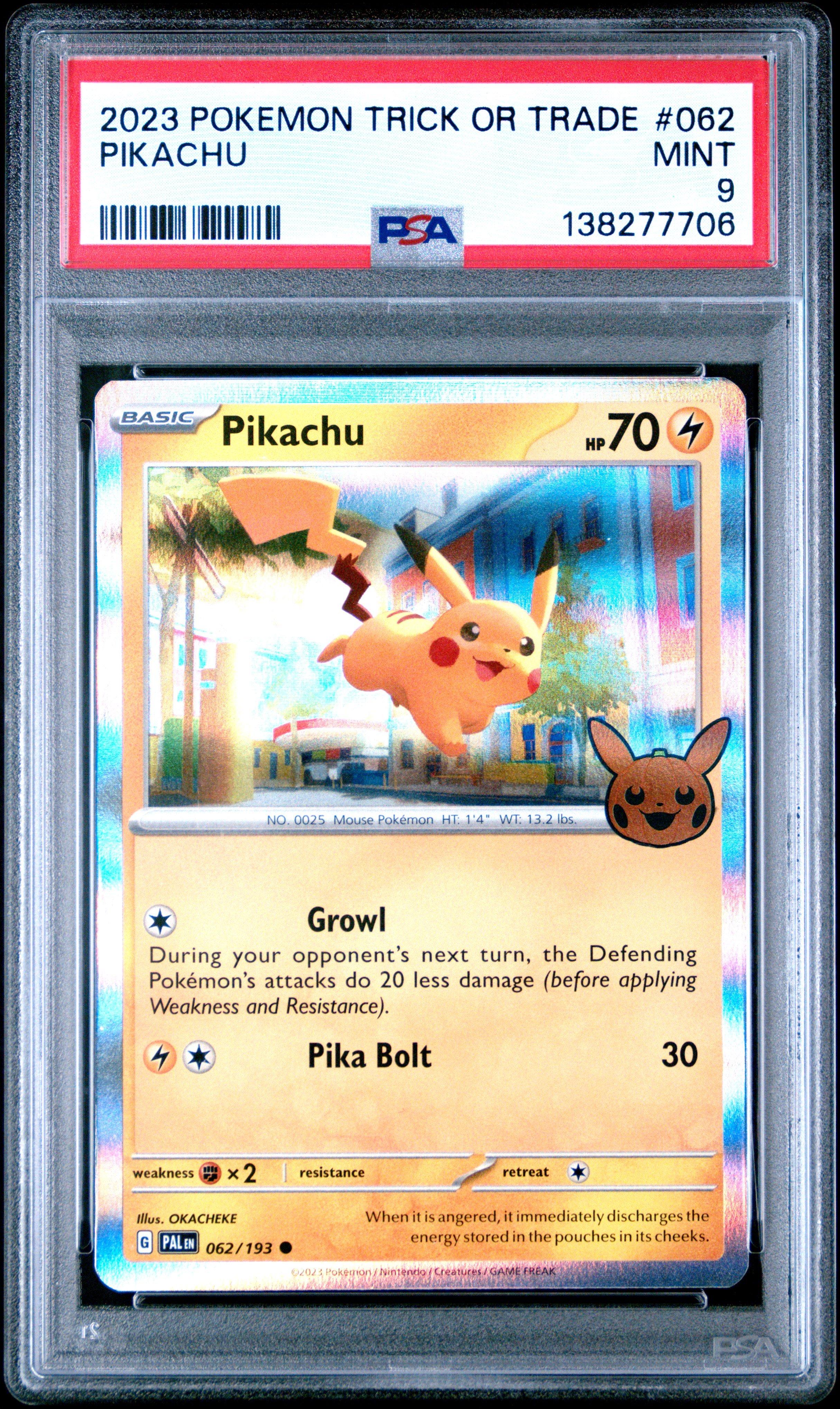 2023 Pokemon Trick Or Trade 062 Pikachu PSA 9 Graded Card | GameStop