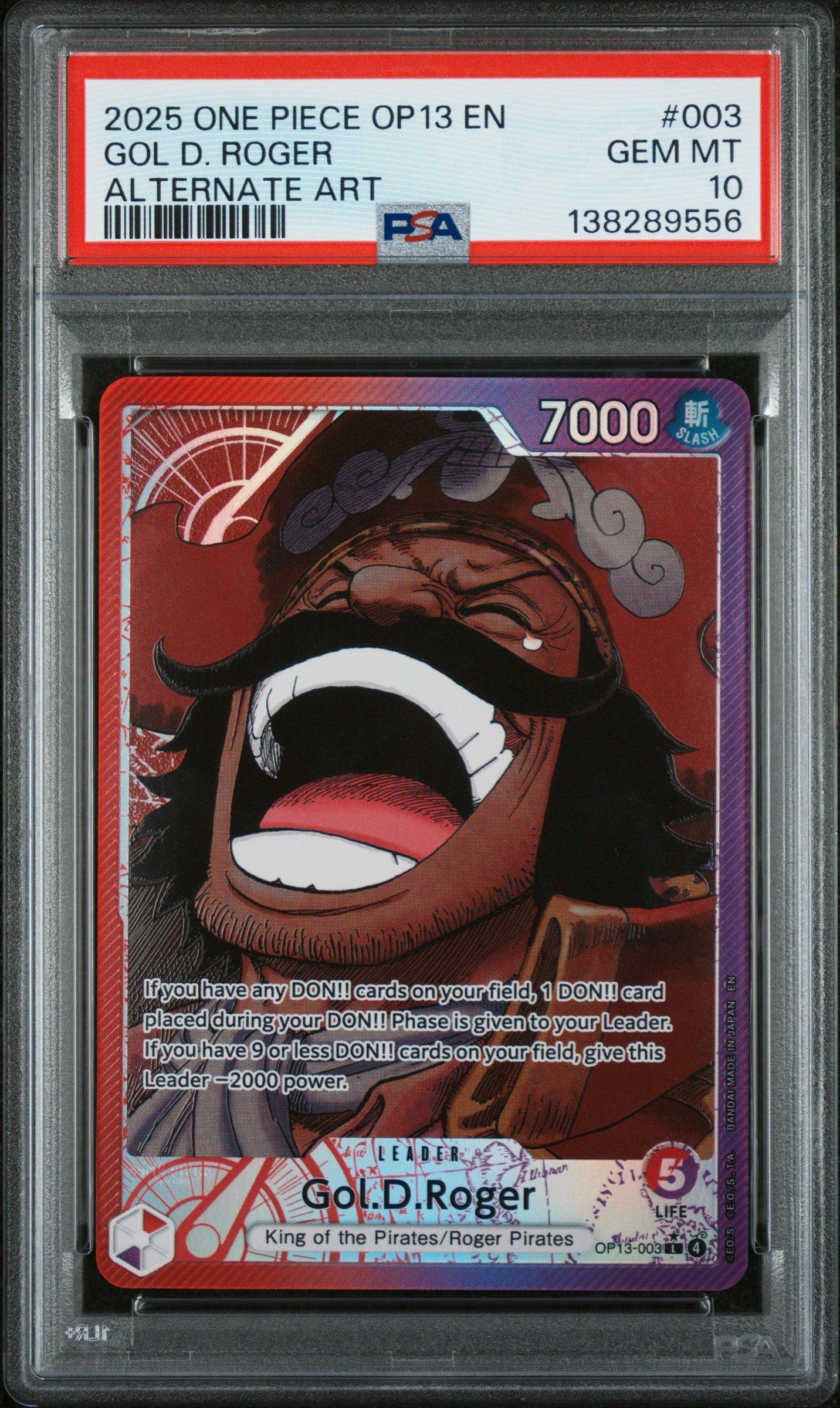 PSA10 2025 ONE PIECE OP13 JP ゴールド・D・ロジャー 2025 One Piece Op13-carrying On His Will 003 Gol D. Roger