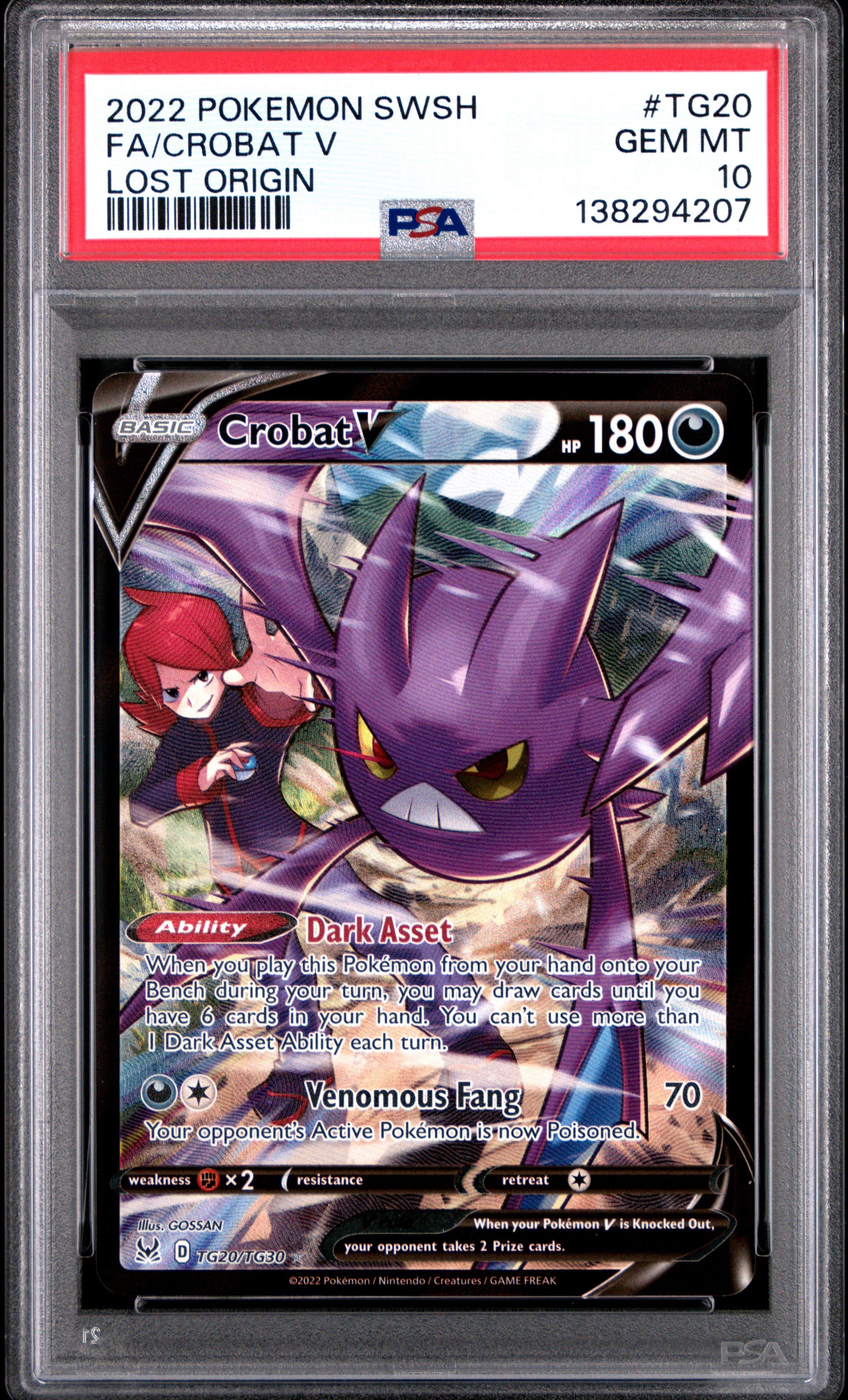 PSAグレーディング ポケモンカード 2022 Pokemon Sword & Shield Lost Origin Tg20 Full Art/crobat V PSA