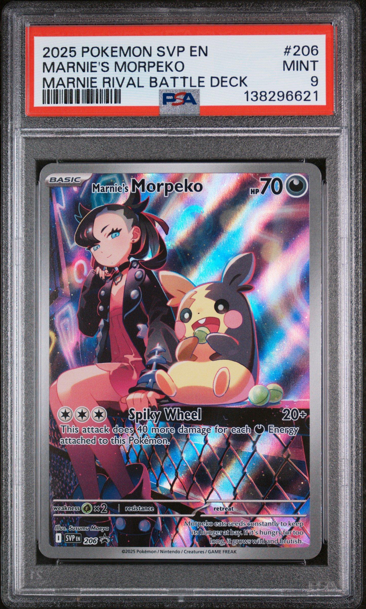 2025 Pokemon Svp En-sv Black Star Promo 206 Marnie's Morpeko Marnie Rival  Battle Deck PSA 9 Graded Card | GameStop