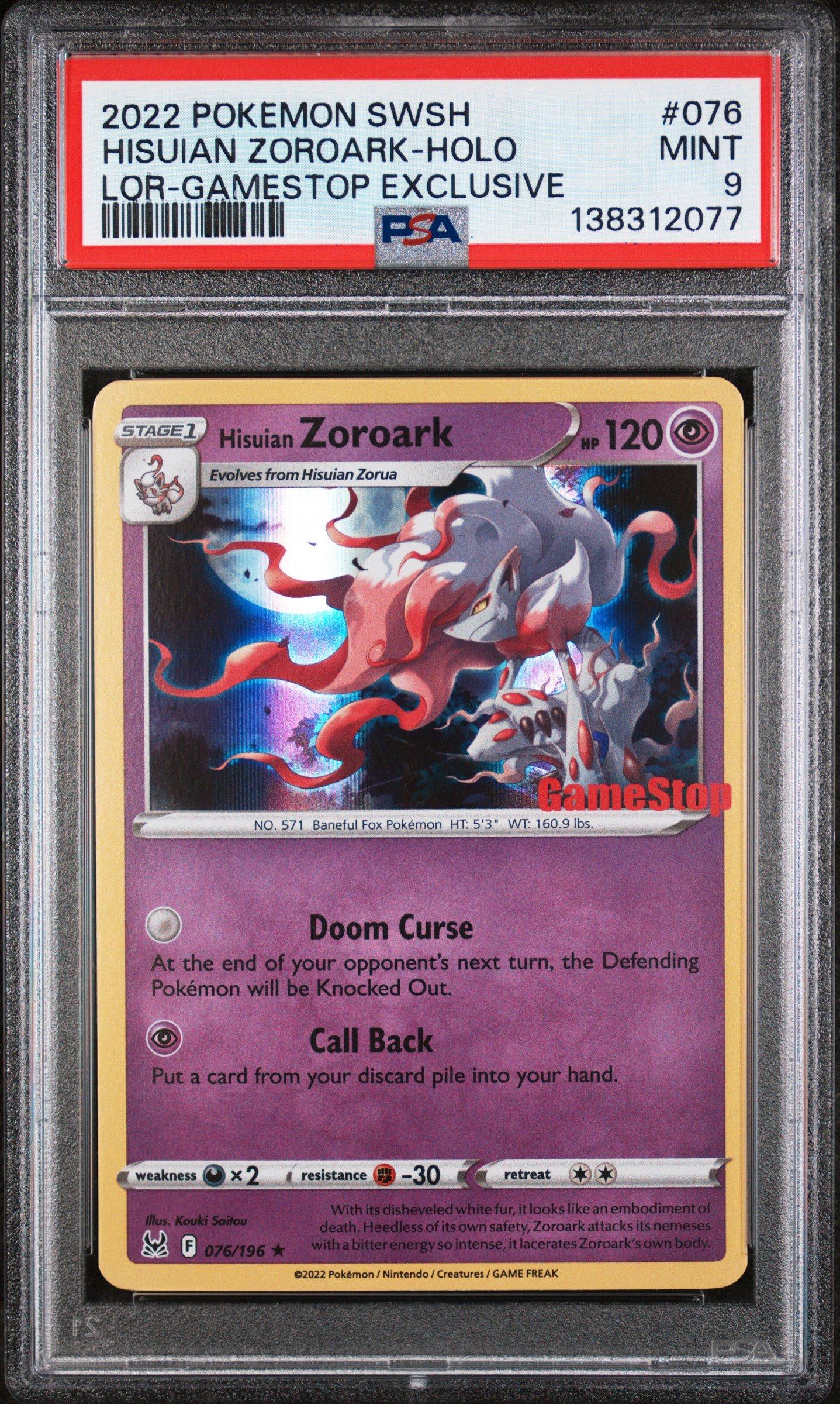 2022 Pokemon Sword & Shield Lost Origin 076 Hisuian Zoroark-holo
