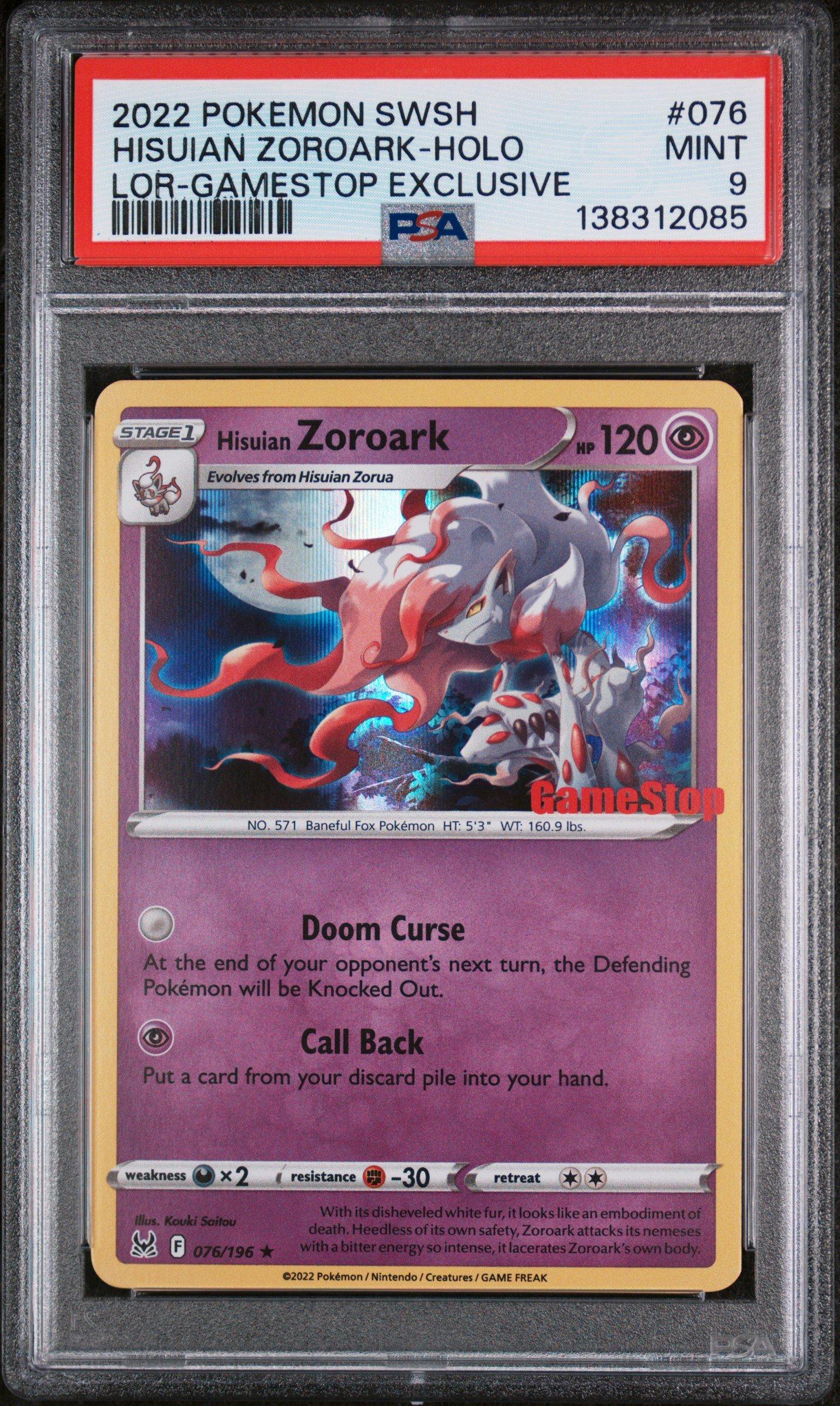 2022 Pokemon Sword & Shield Lost Origin 076 Hisuian Zoroark-holo