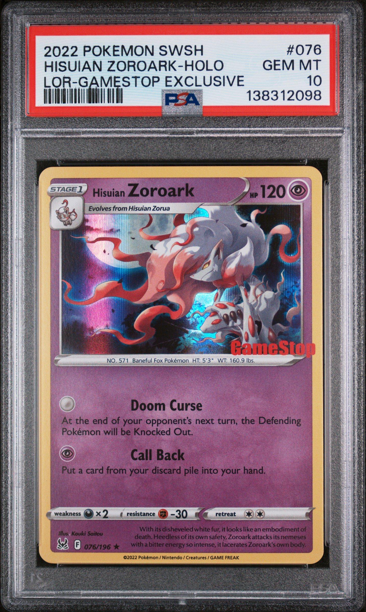 2022 Pokemon Sword & Shield Lost Origin 076 Hisuian Zoroark-holo
