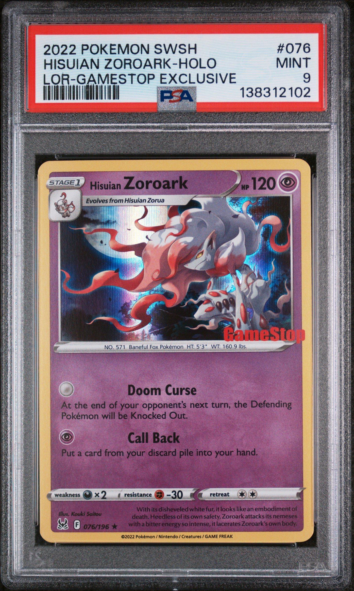 2022 Pokemon Sword & Shield Lost Origin 076 Hisuian Zoroark-holo