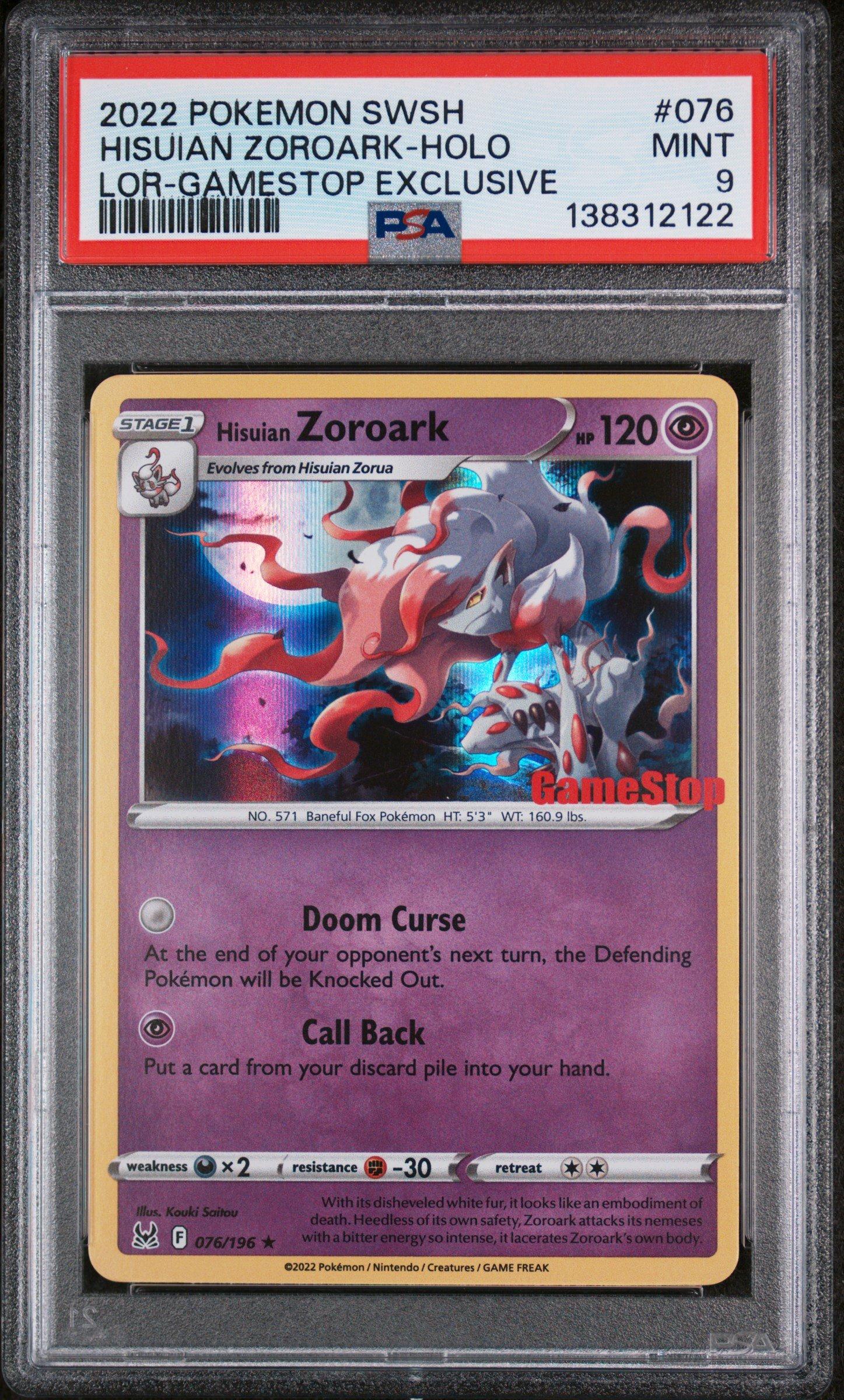 hisuian zoroark pokemon card - Vstar GG56/GG70 - Crown Zenith - Galarian Gallery holofoil pattern or surface detail) 2022 Pokemon Sword & Shield