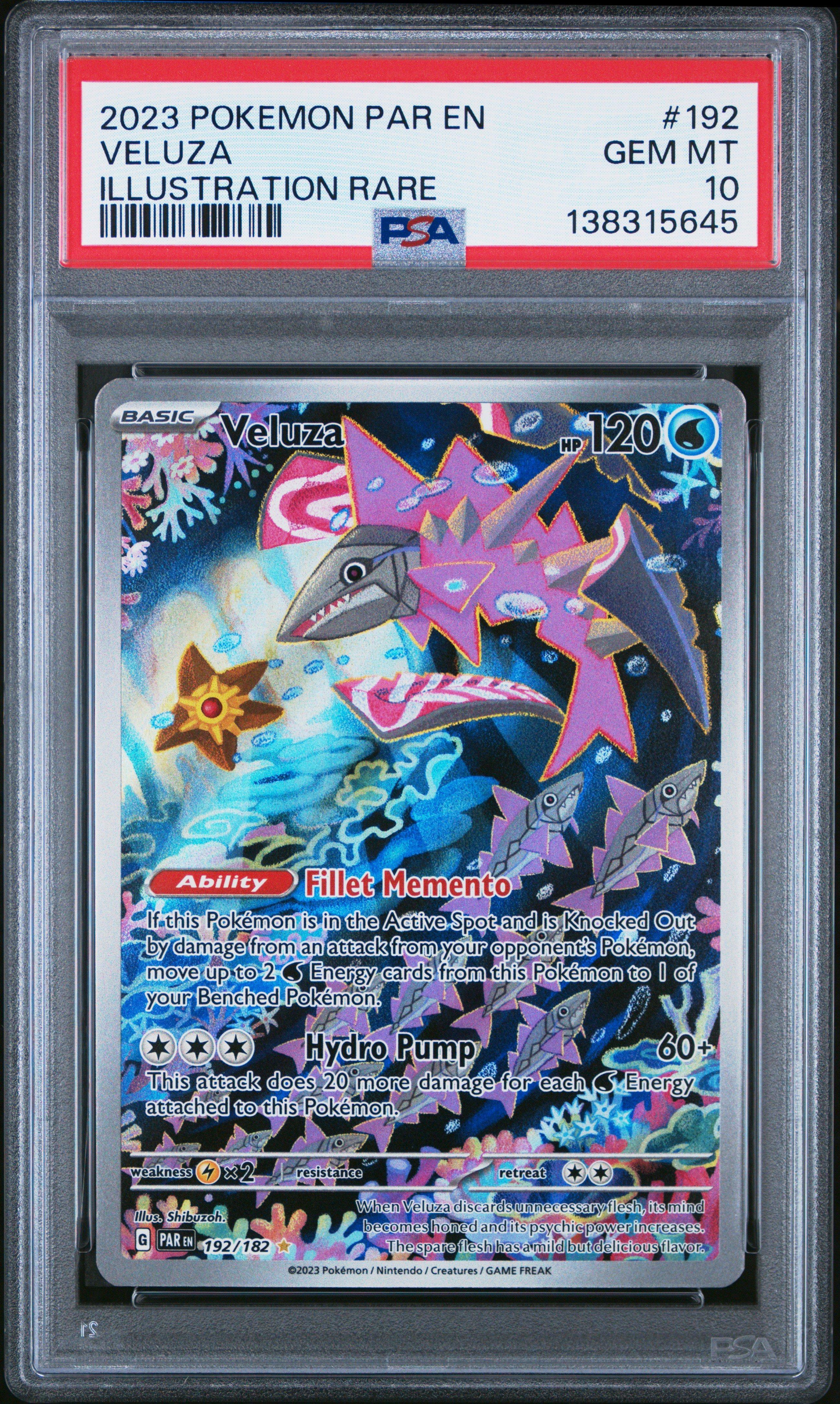 2023 Pokemon Par En-paradox Rift 192 Veluza Illustration Rare PSA