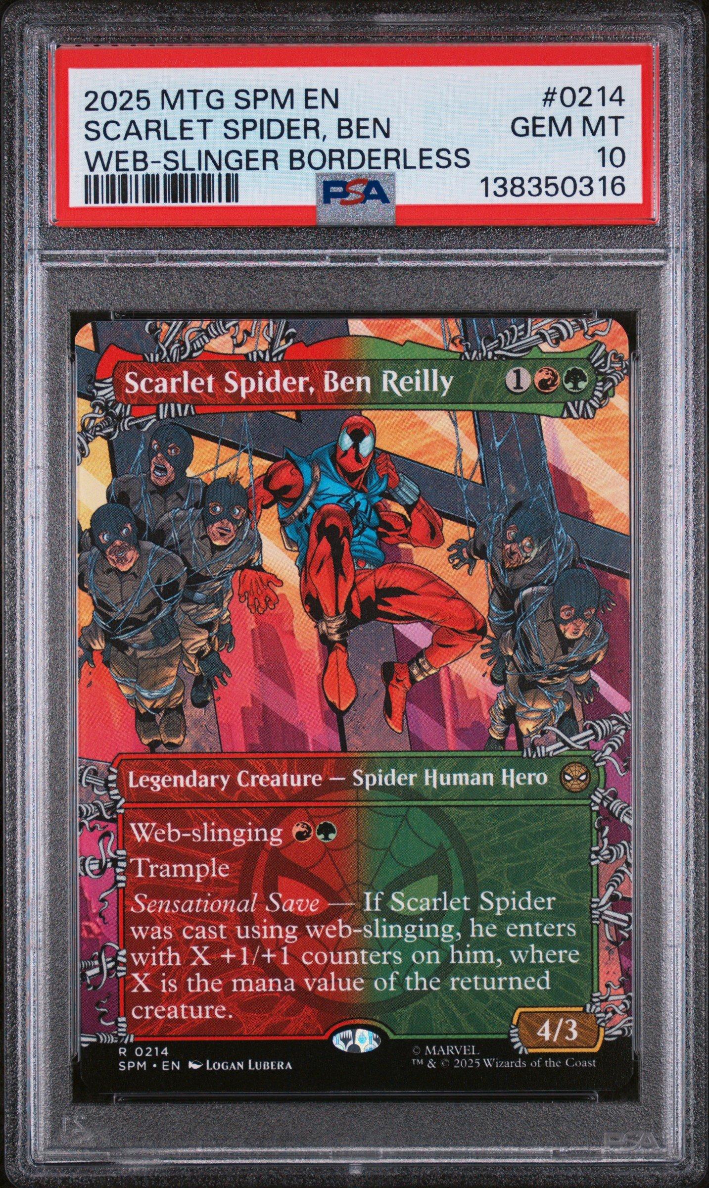 scarlet spider mtg card 2025 Magic The Gathering Marvel's Spider-man 0214 Scarlet Spider, Ben Reilly  Web-slinger Borderless PSA 10 Graded Card