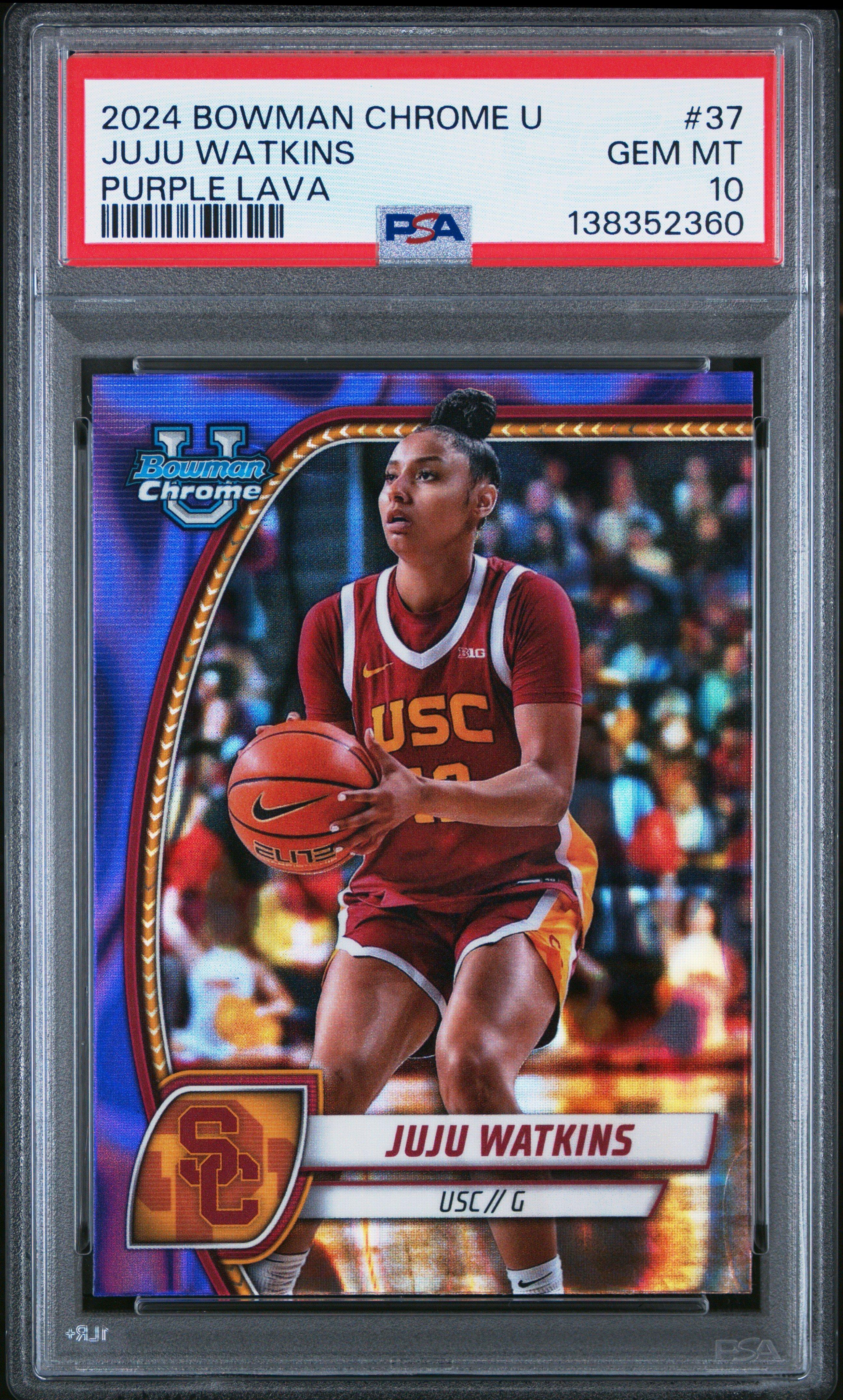 juju！ 2024 Bowman Chrome University 37 Juju Watkins Purple Lava PSA 10