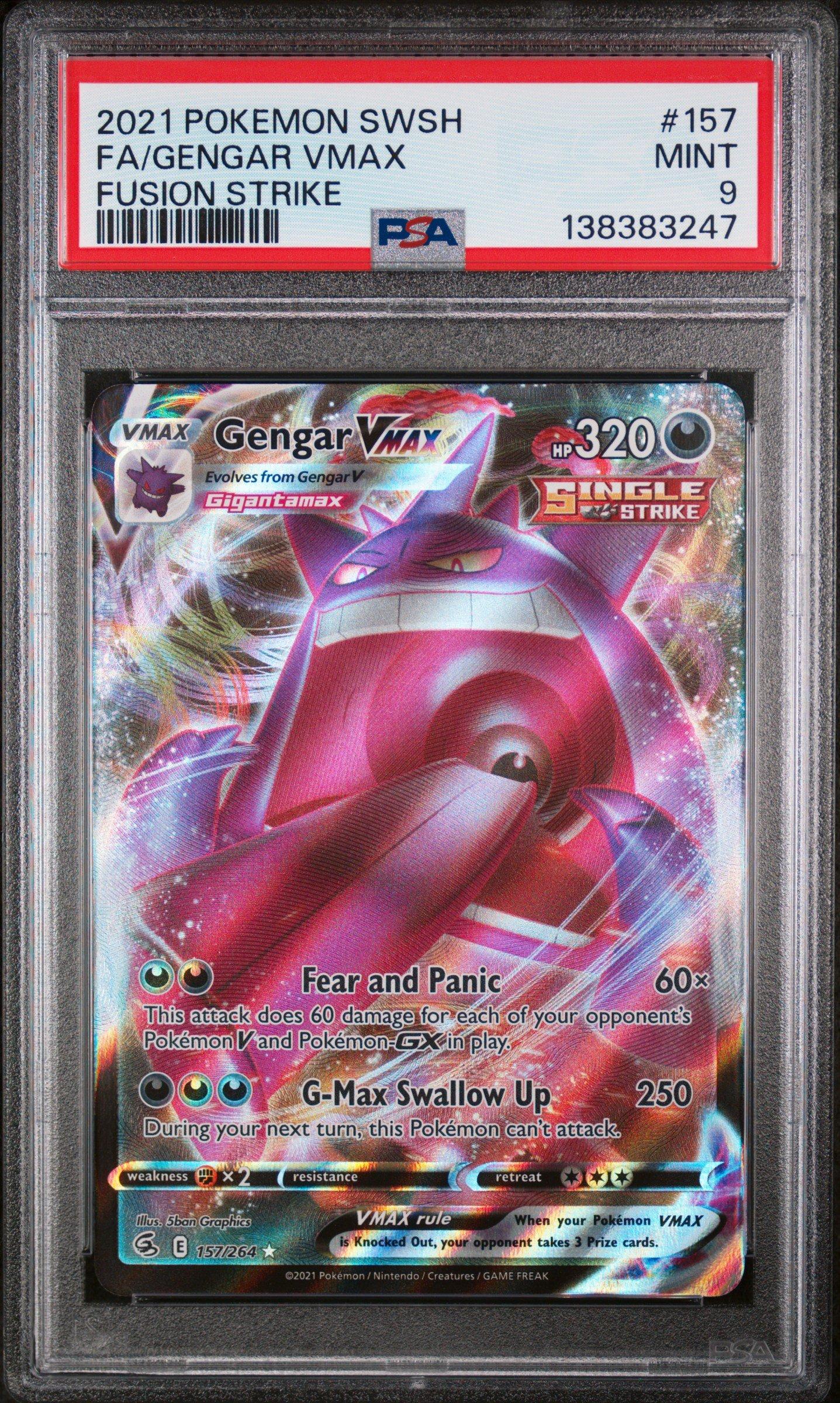 2021 Pokemon Sword & Shield Fusion Strike 157 Full Art/gengar Vmax